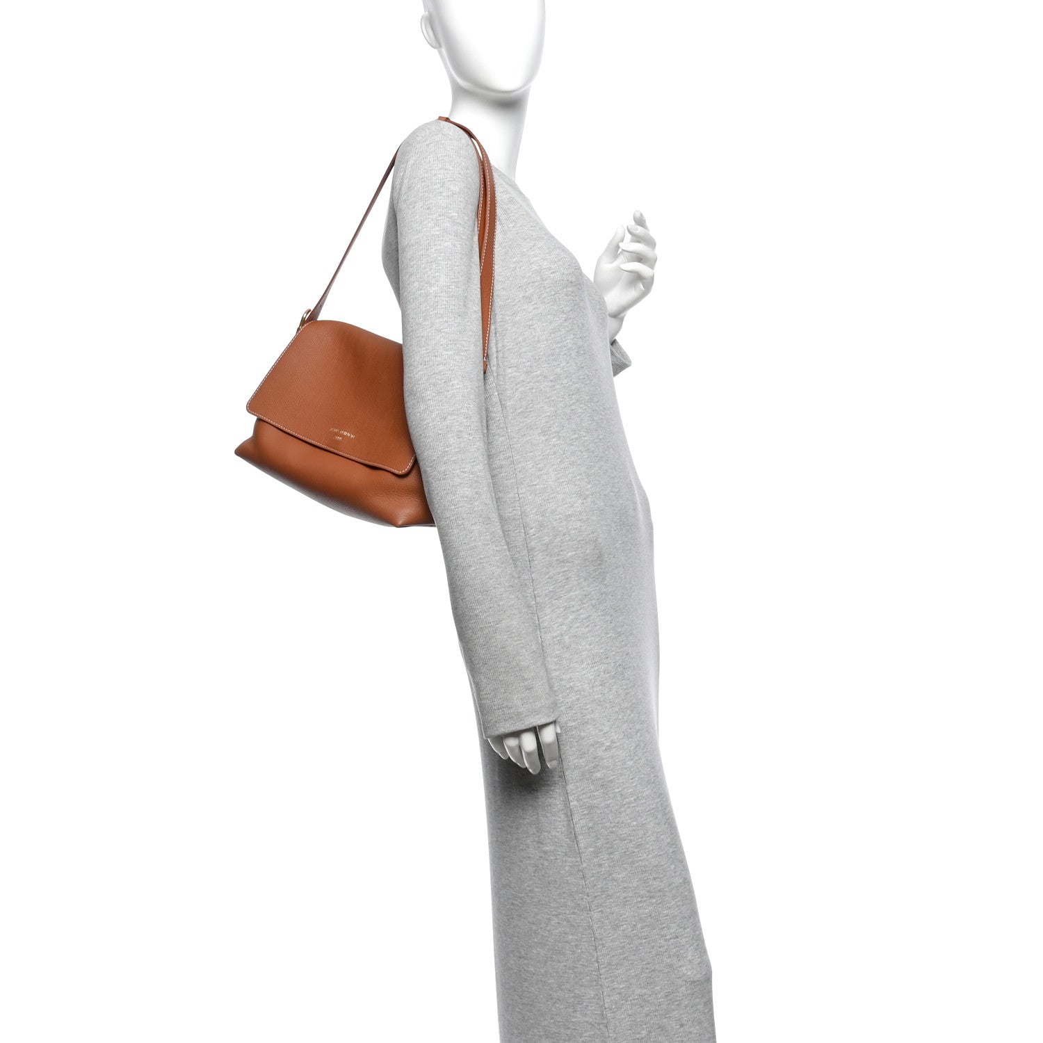 Grained Calfskin Low Key Messenger Cognac — view 2