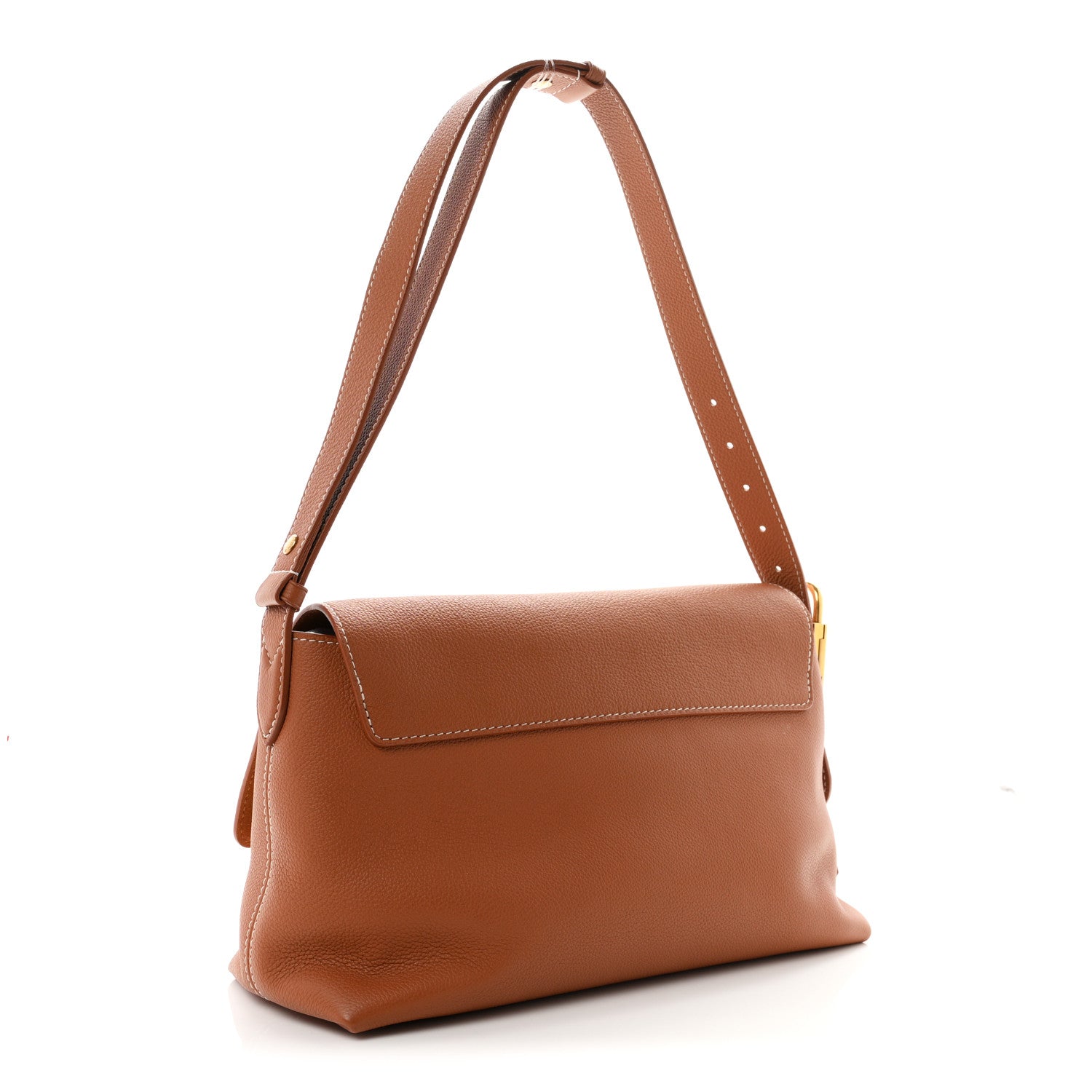 Grained Calfskin Low Key Messenger Cognac — view 4