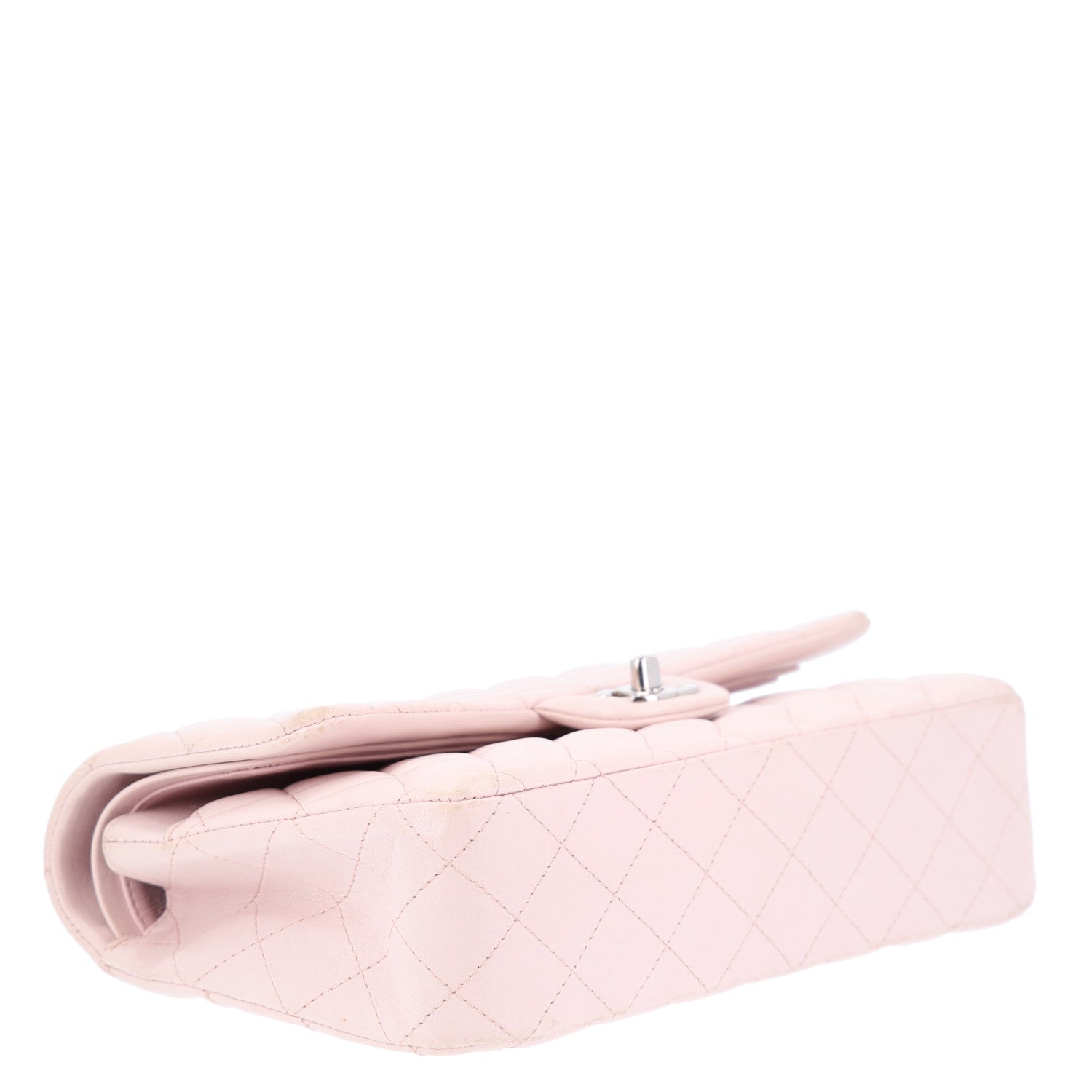 Lambskin Quilted Medium Double Flap Light Pink — view 5