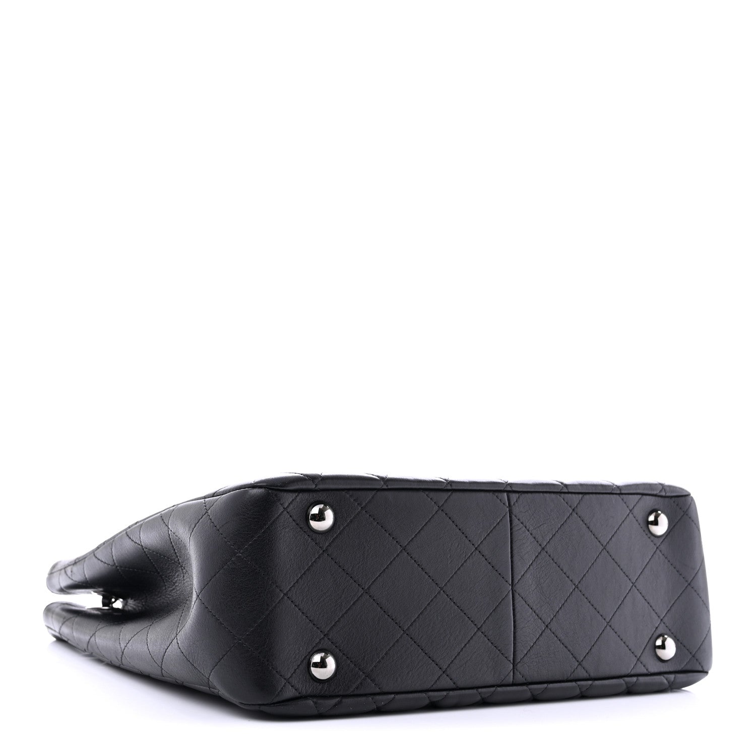 Lambskin Quilted Front Flap Tote Black — view 4