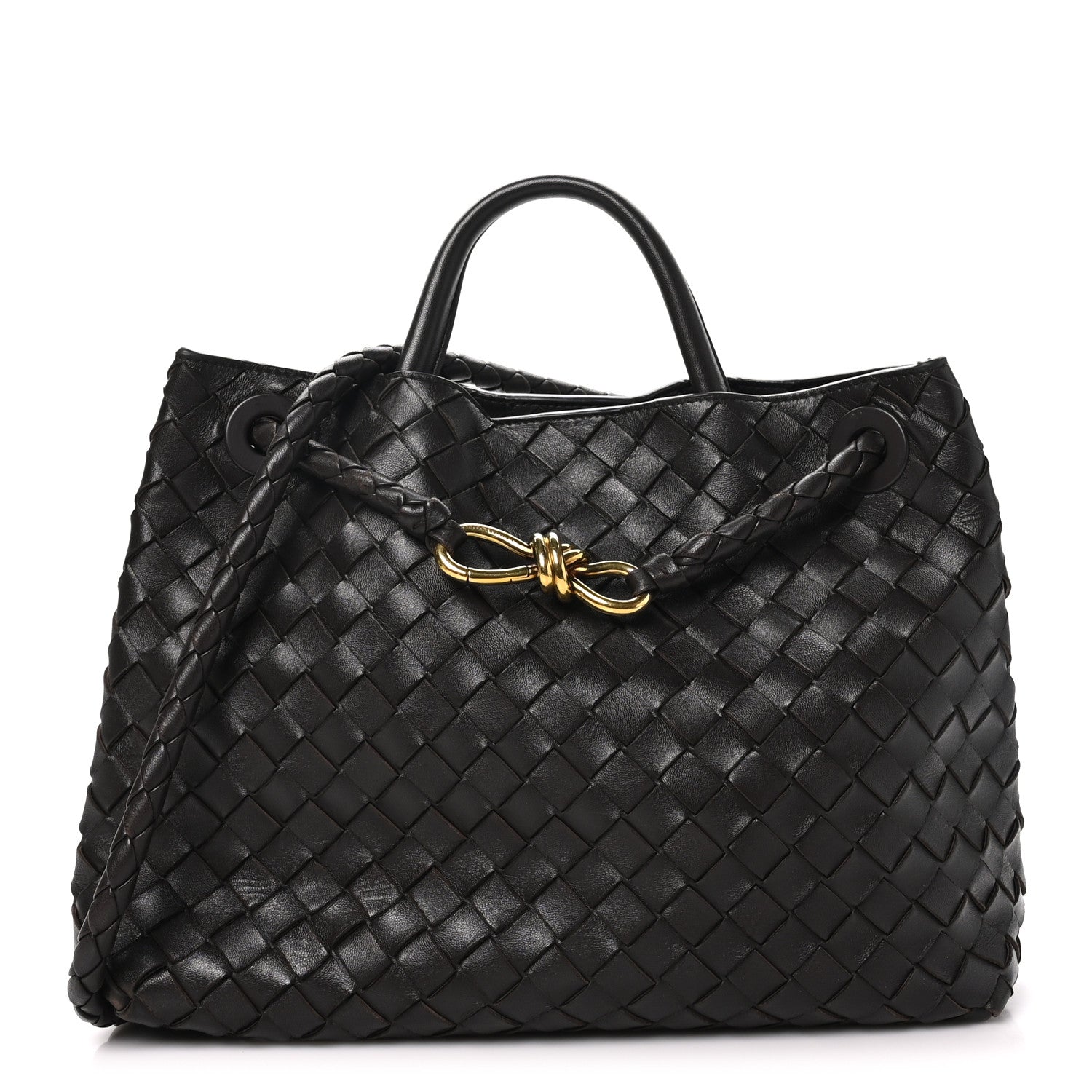 Nappa Intrecciato Medium Andiamo Shoulder Bag Fondant