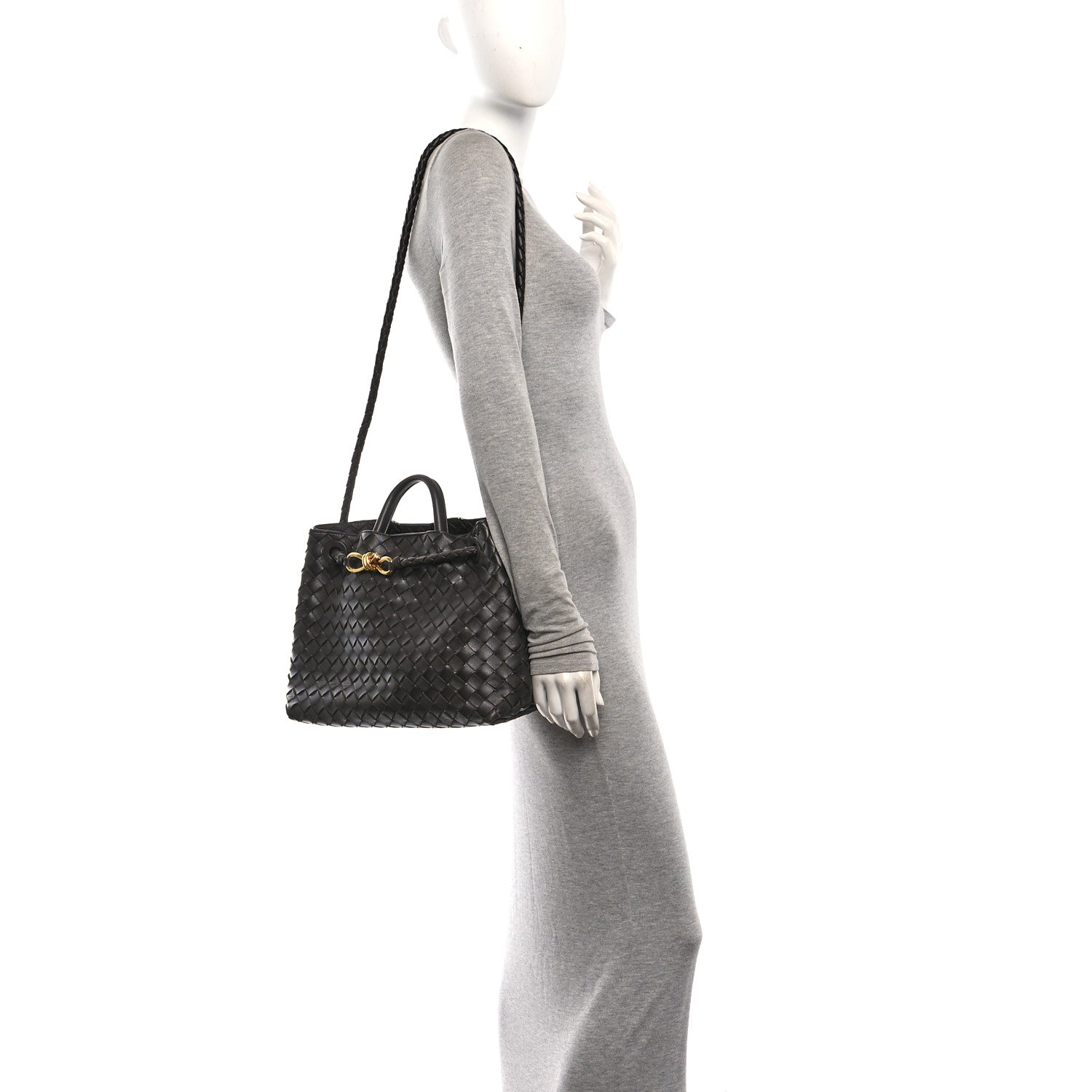 Nappa Intrecciato Medium Andiamo Shoulder Bag Fondant — view 2