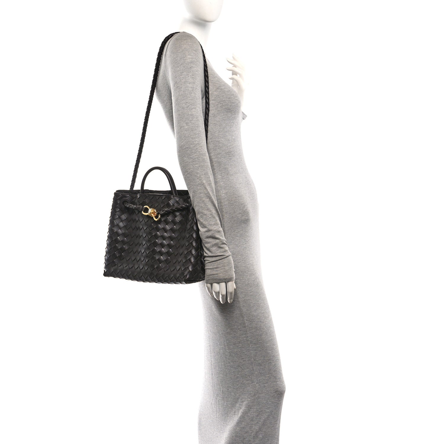 Nappa Intrecciato Medium Andiamo Shoulder Bag Fondant — view 2
