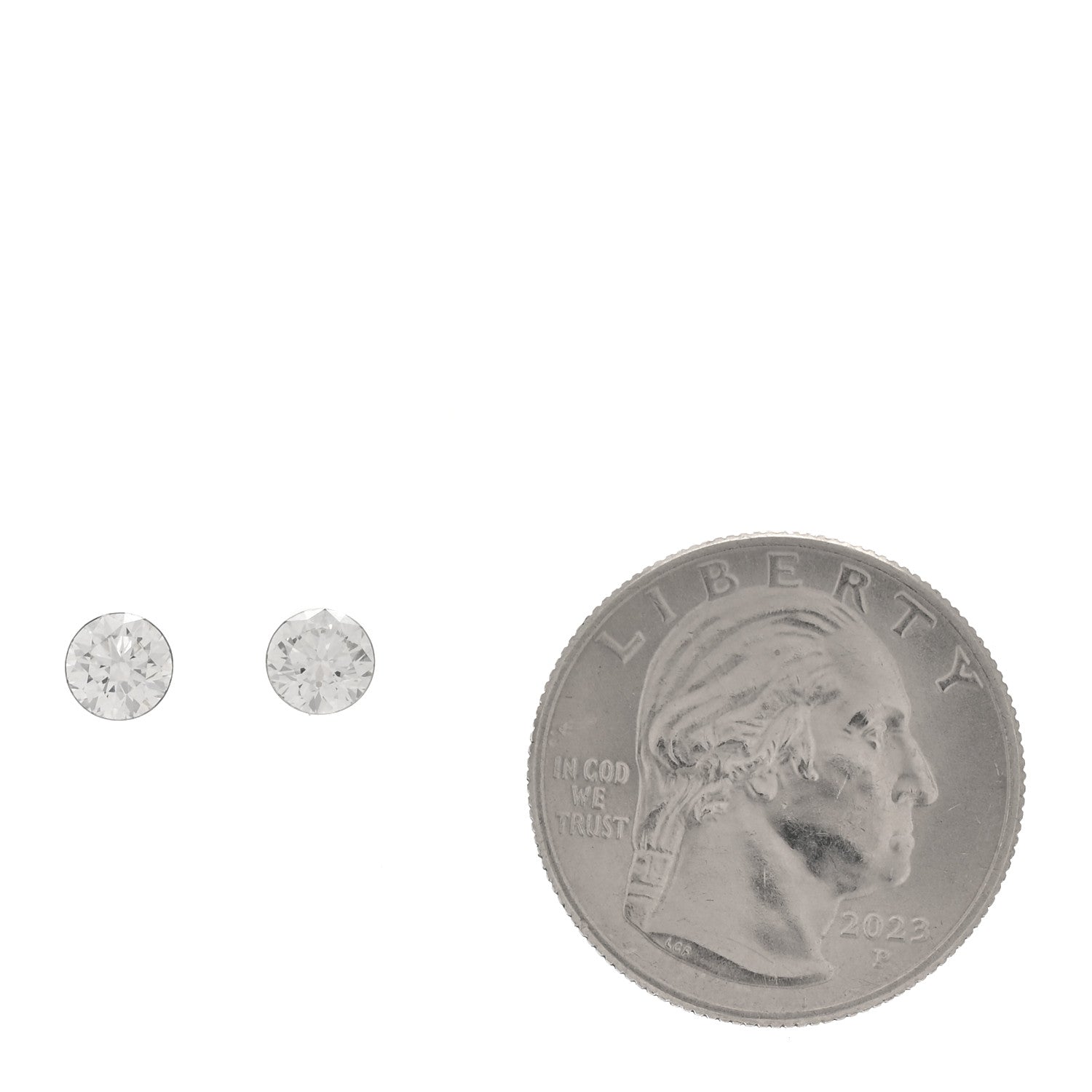 X PHARRELL Platinum Metal Diamond 1.17ctw TItan Stud Earrings — view 2