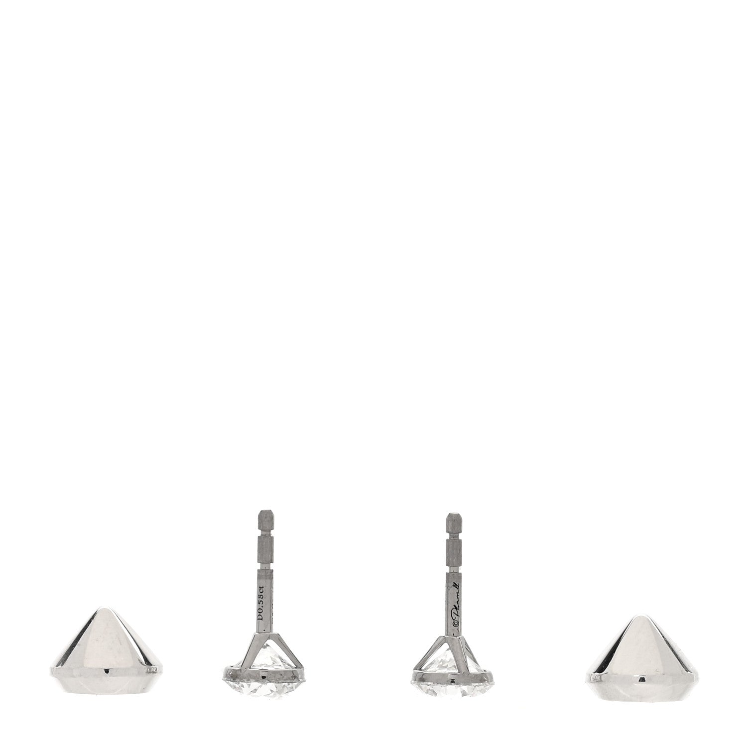 X PHARRELL Platinum Metal Diamond 1.17ctw TItan Stud Earrings — view 3