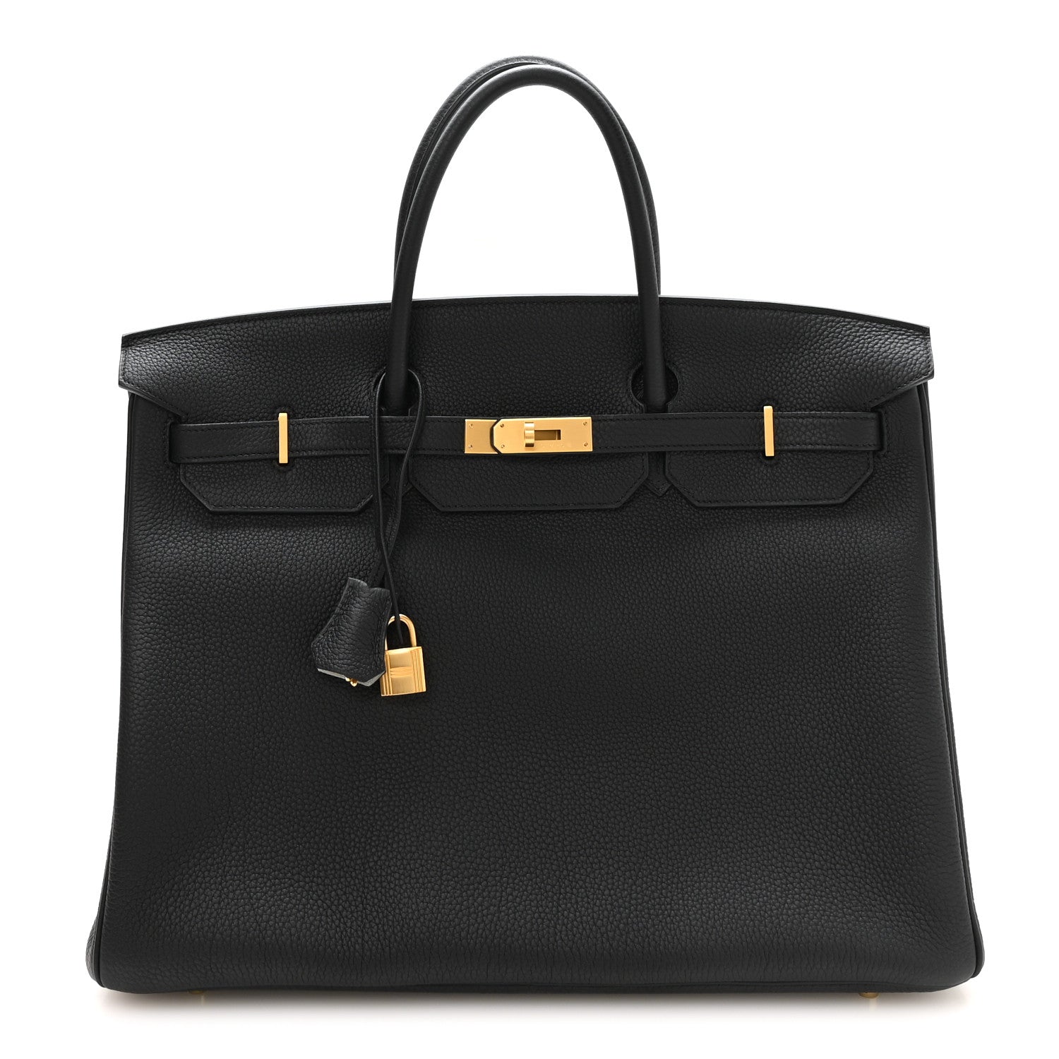 Togo Horseshoe Birkin 40 Black Gris Perle