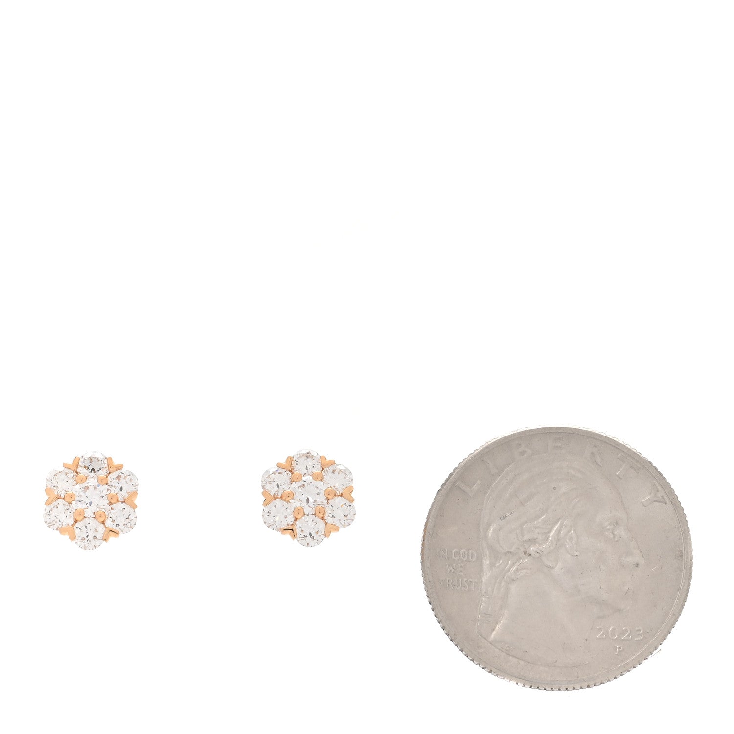 18K Rose Gold Diamond Fleurette Earrings — view 2