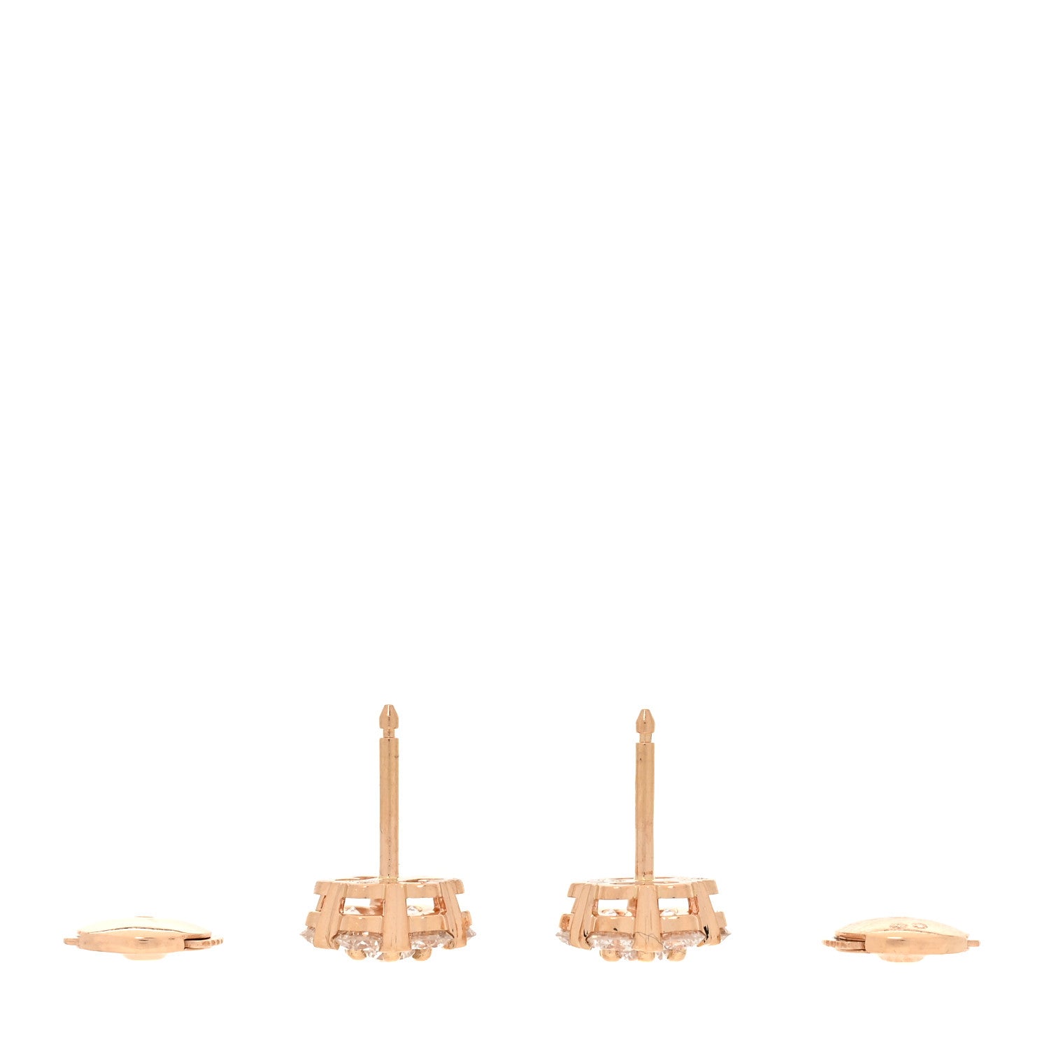 18K Rose Gold Diamond Fleurette Earrings — view 3