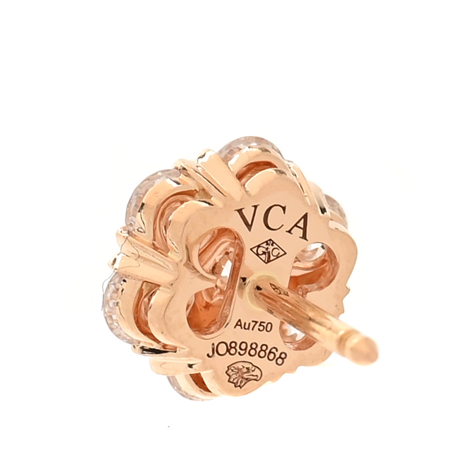 18K Rose Gold Diamond Fleurette Earrings — view 4