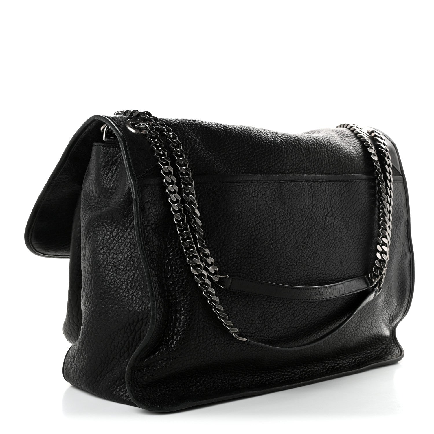Grained Lambskin Monogram Oversized Niki Chain Satchel Black — view 3