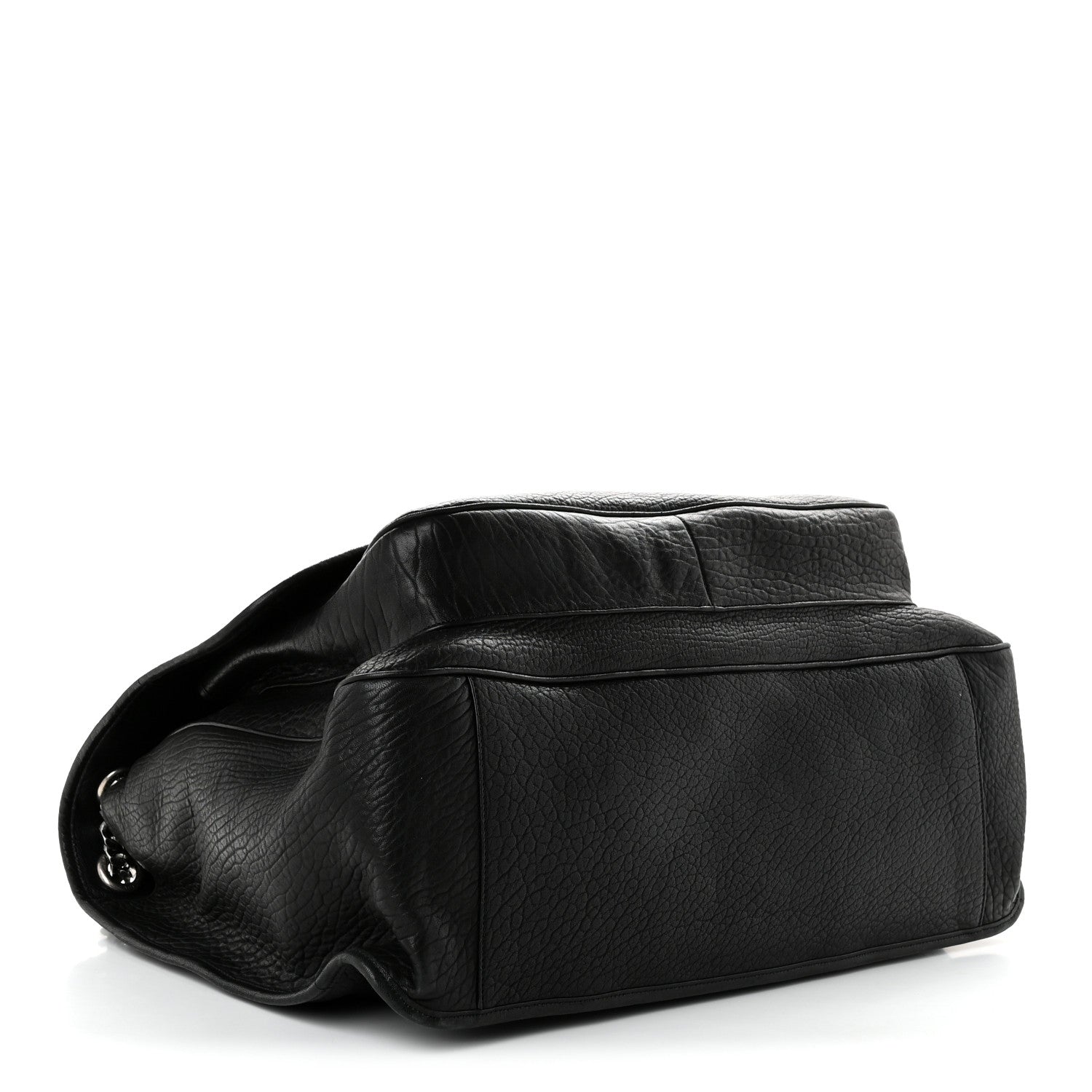 Grained Lambskin Monogram Oversized Niki Chain Satchel Black — view 4