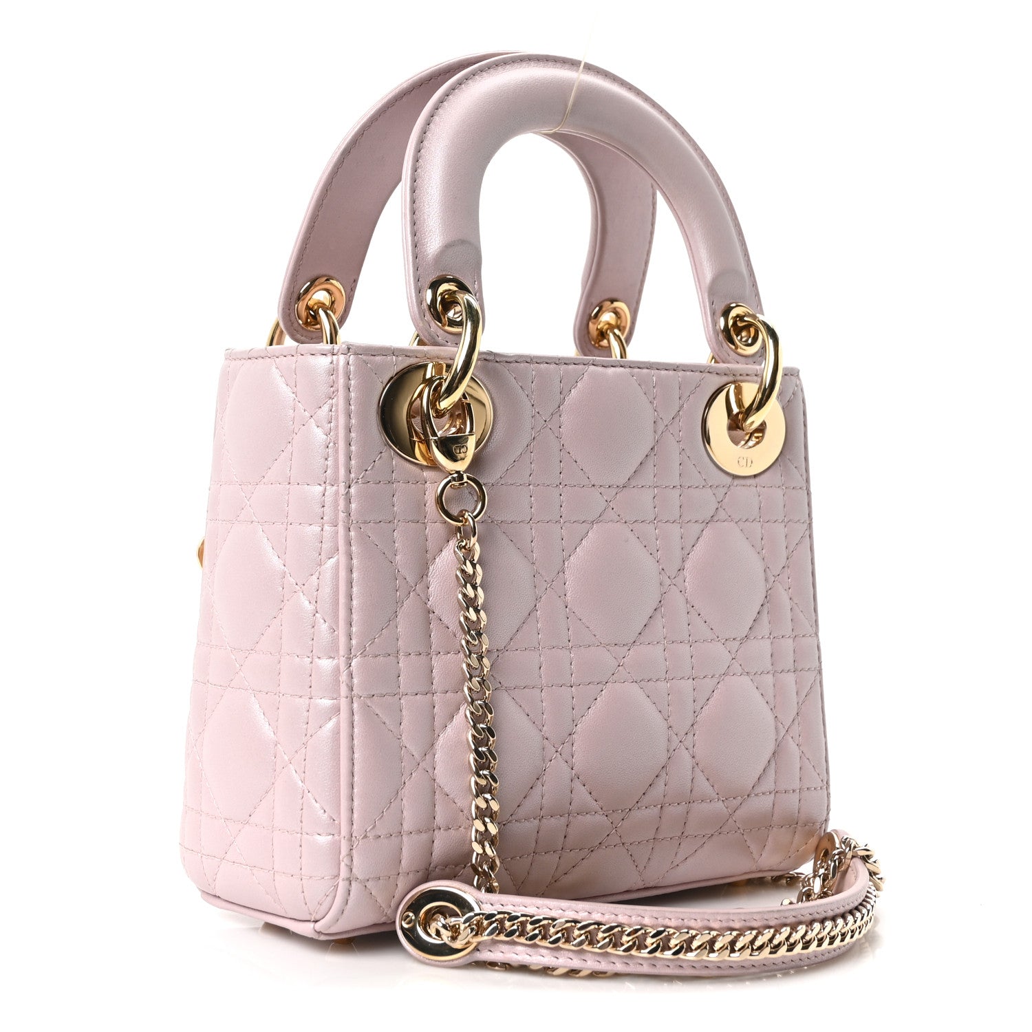 Metallic Lambskin Cannage Mini Lady Dior Lotus — view 3