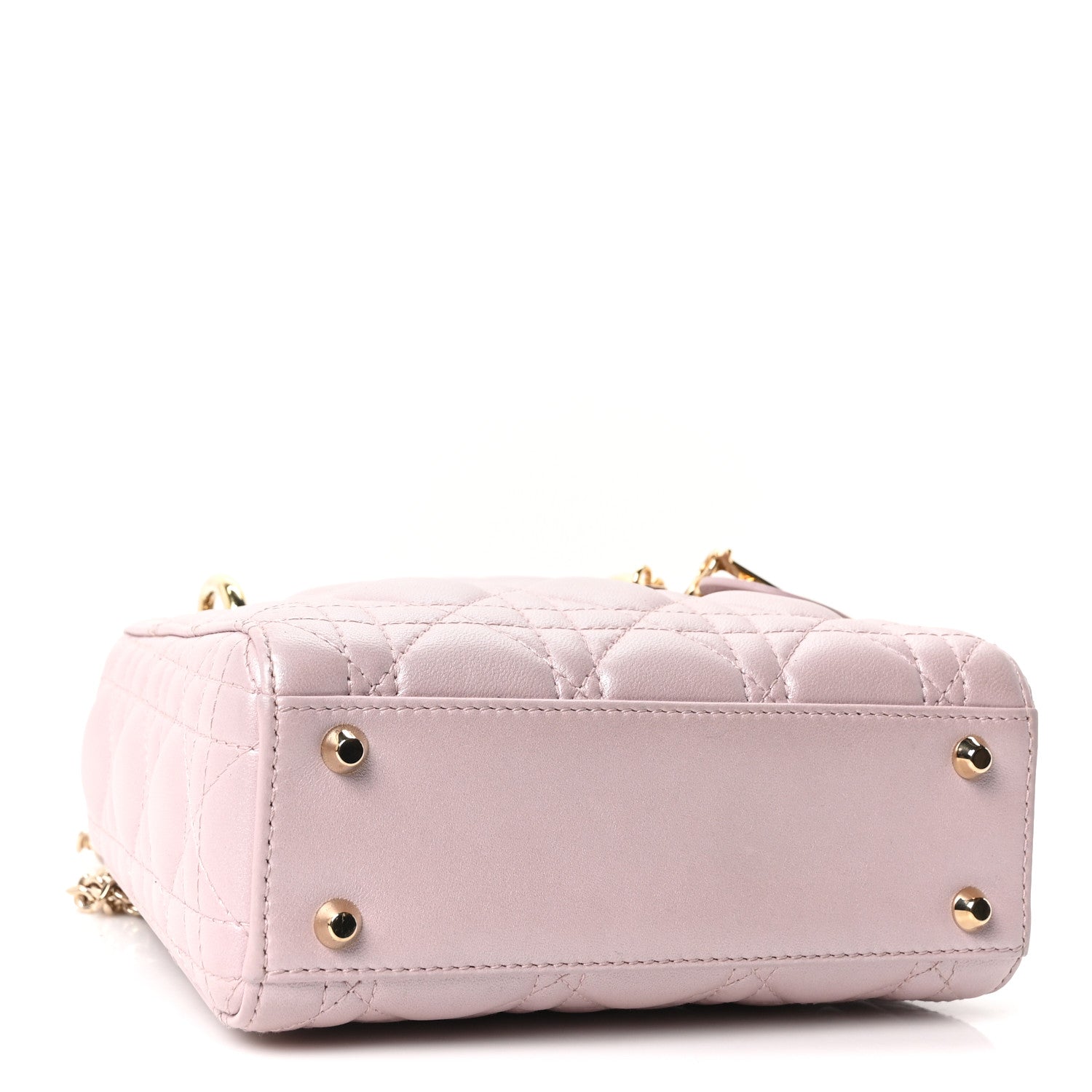 Metallic Lambskin Cannage Mini Lady Dior Lotus — view 4