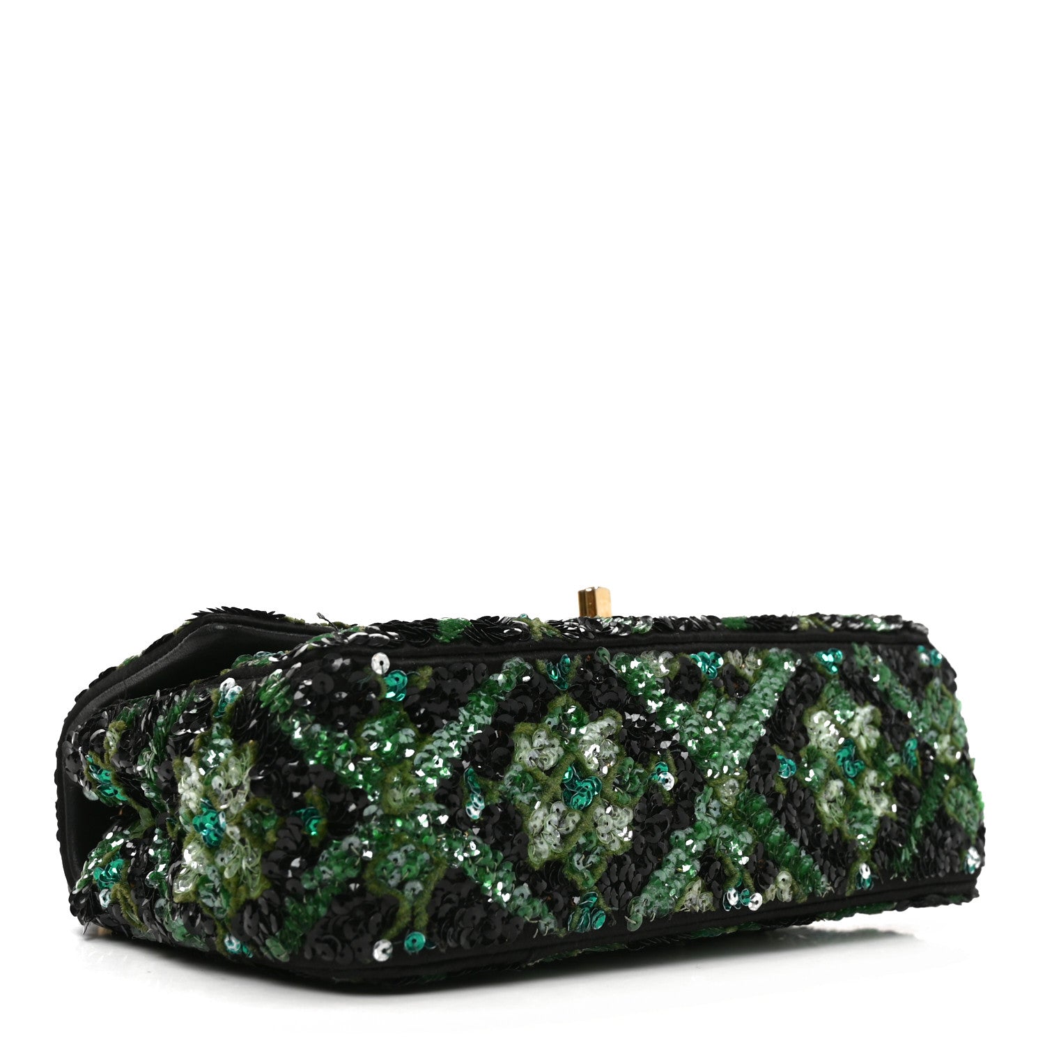 Sequin Mosaic Mini Rectangular Flap Green Black — view 4
