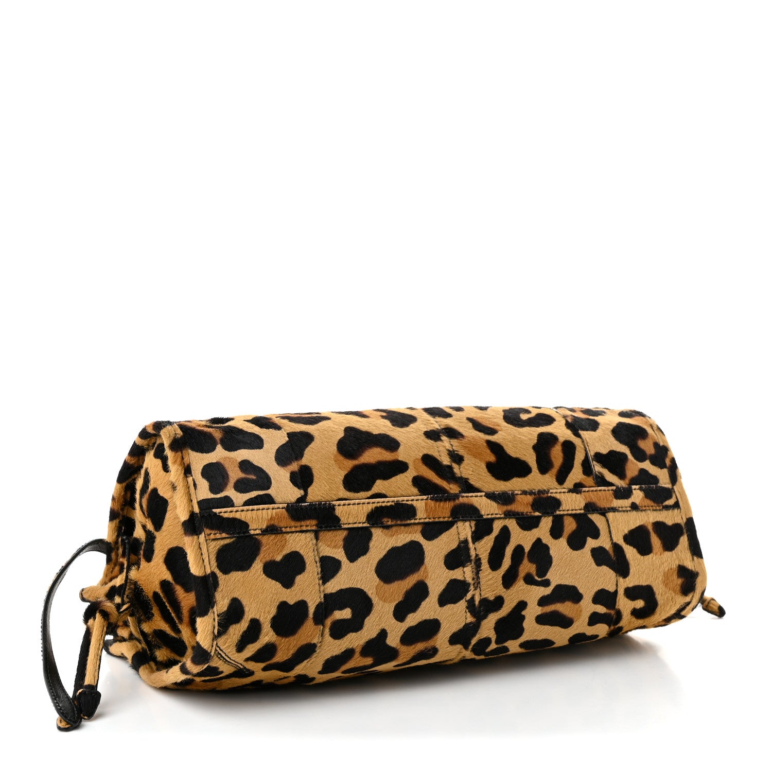 Pony Hair Leopard Print Triangle Medium Bonnie Shoulder Bag Honey — view 4