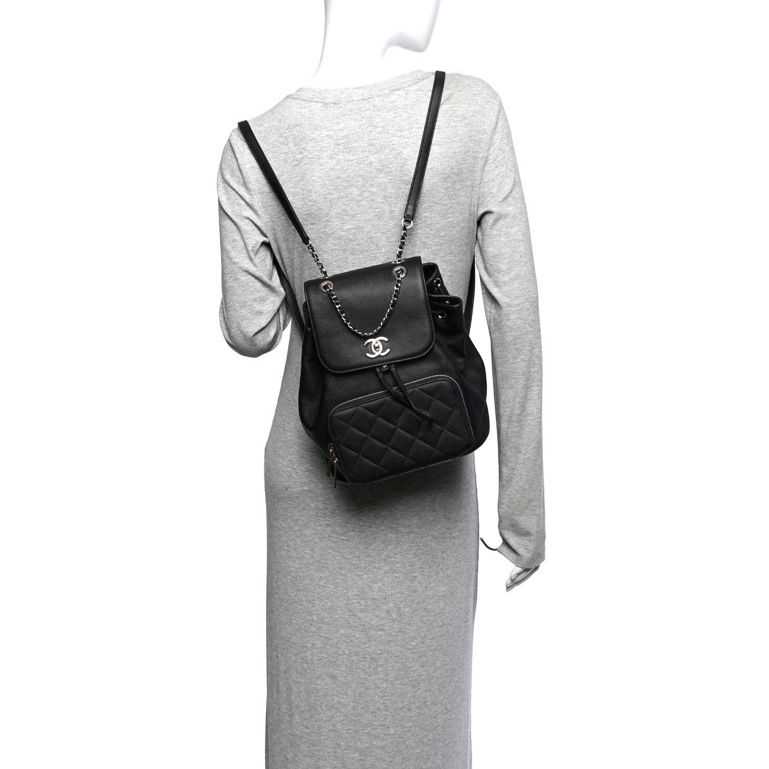Caviar Quilted Business Affinity Backpack Black — view 2
