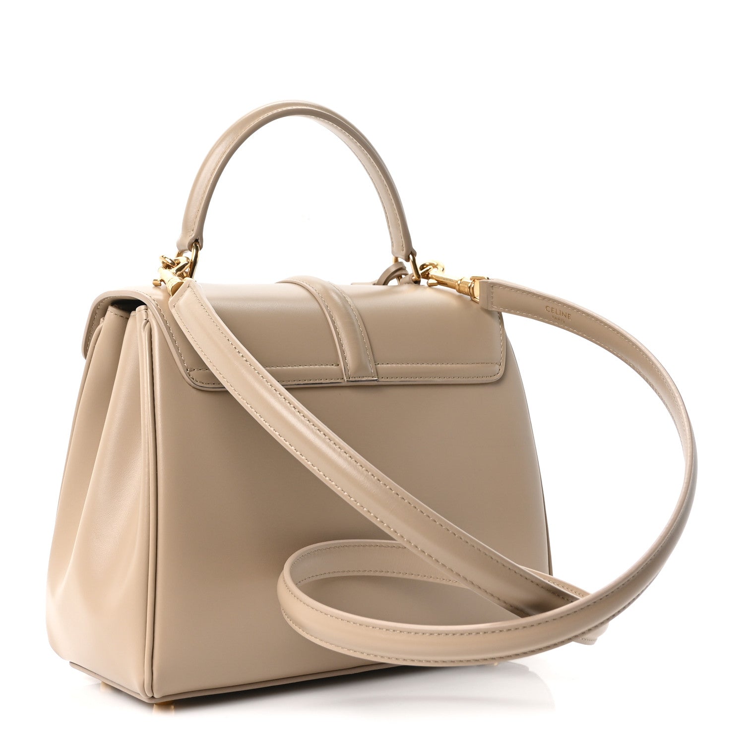Satinated Calfskin Small 16 Top Handle Bag Nude — view 3
