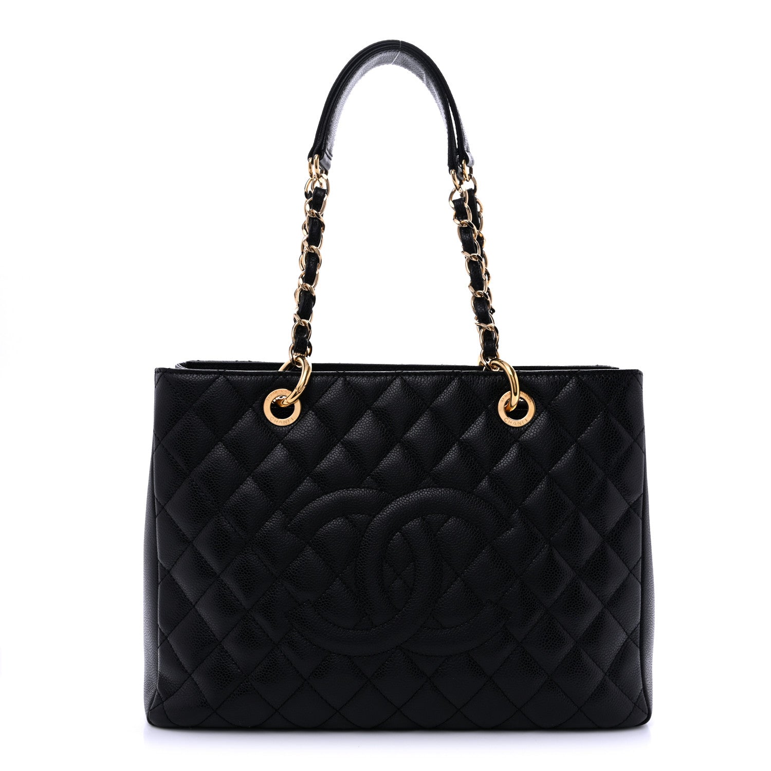 Caviar Quilted Grand Shopping Tote GST Black