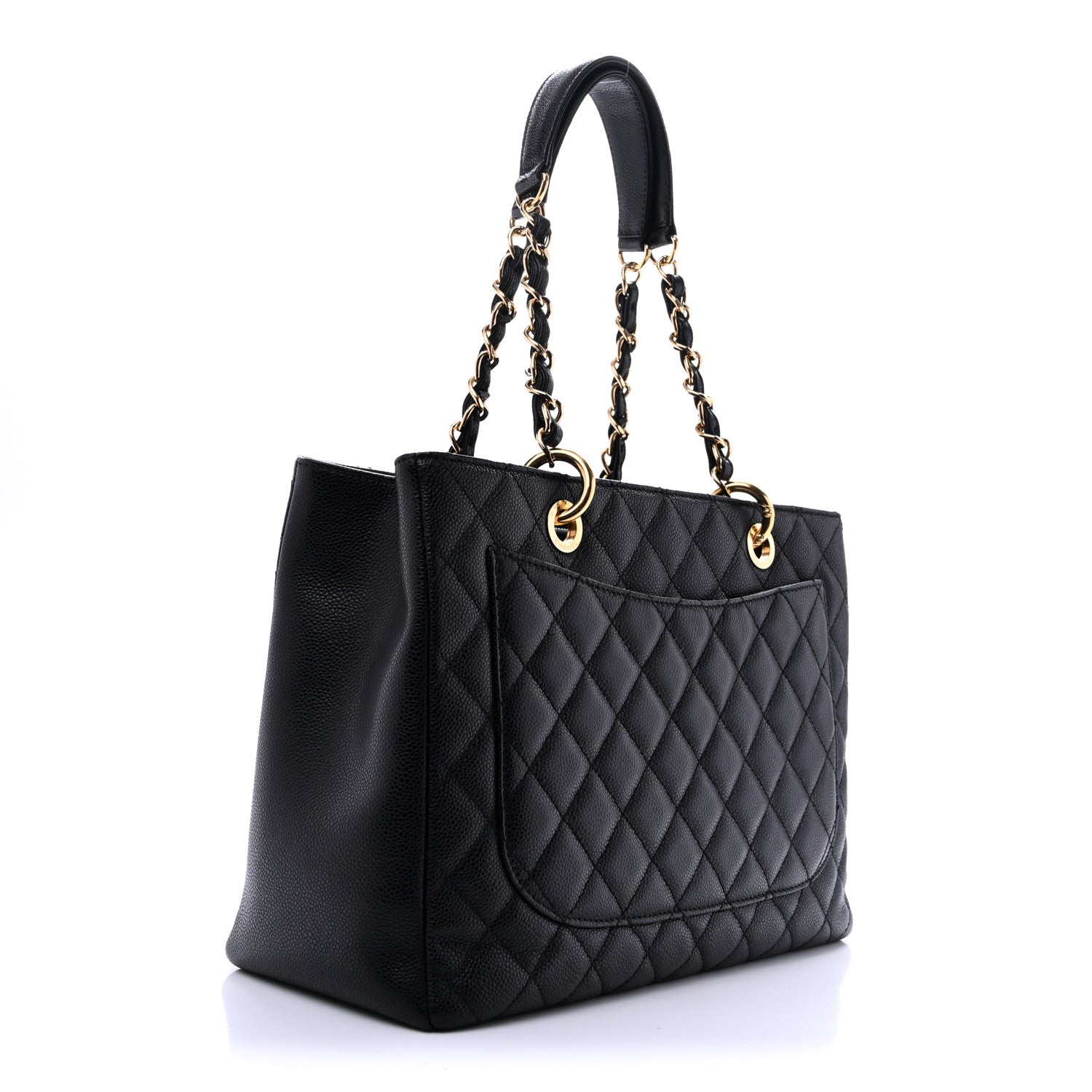 Caviar Quilted Grand Shopping Tote GST Black — view 3