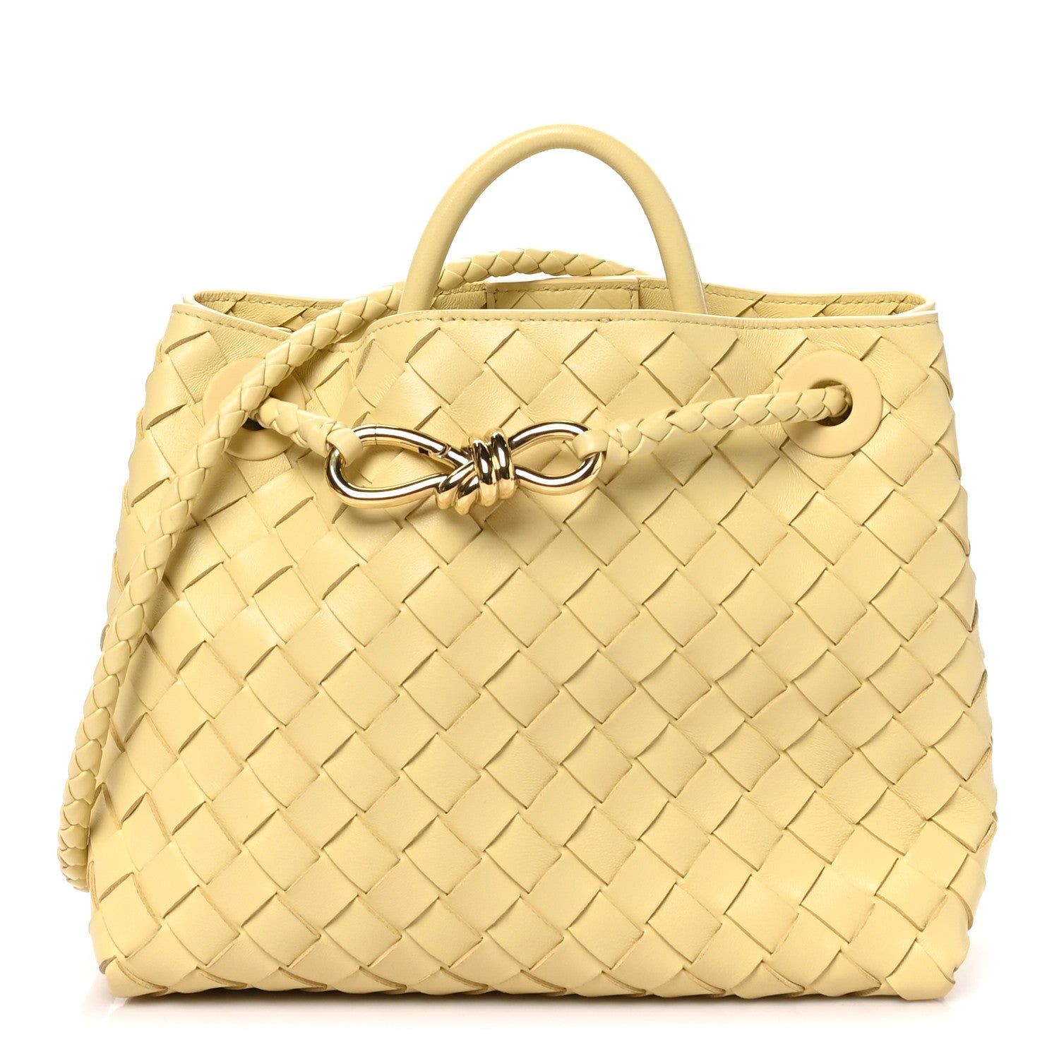 Nappa Intrecciato Small Andiamo Shoulder Bag Chamomile