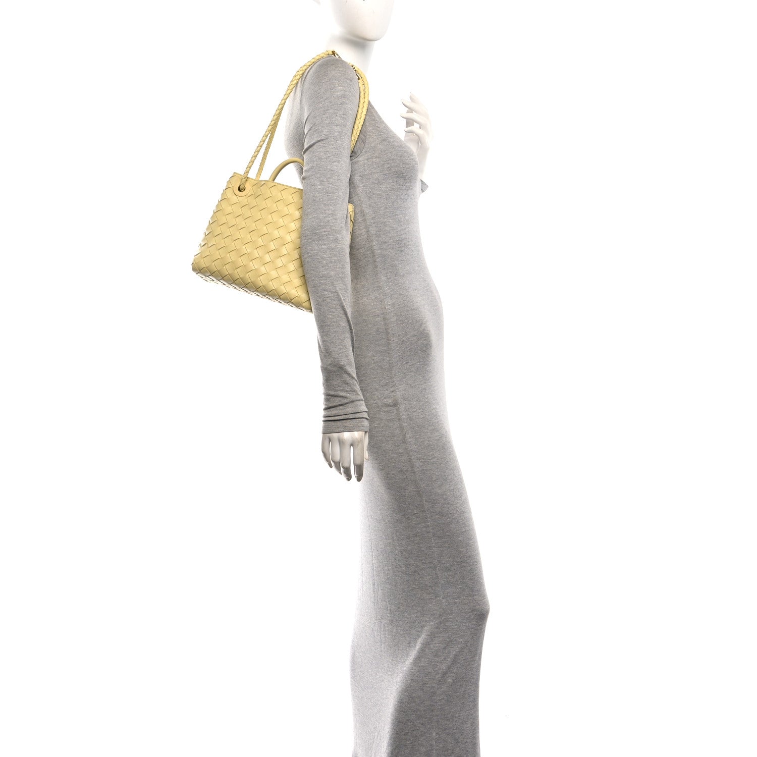 Nappa Intrecciato Small Andiamo Shoulder Bag Chamomile — view 2