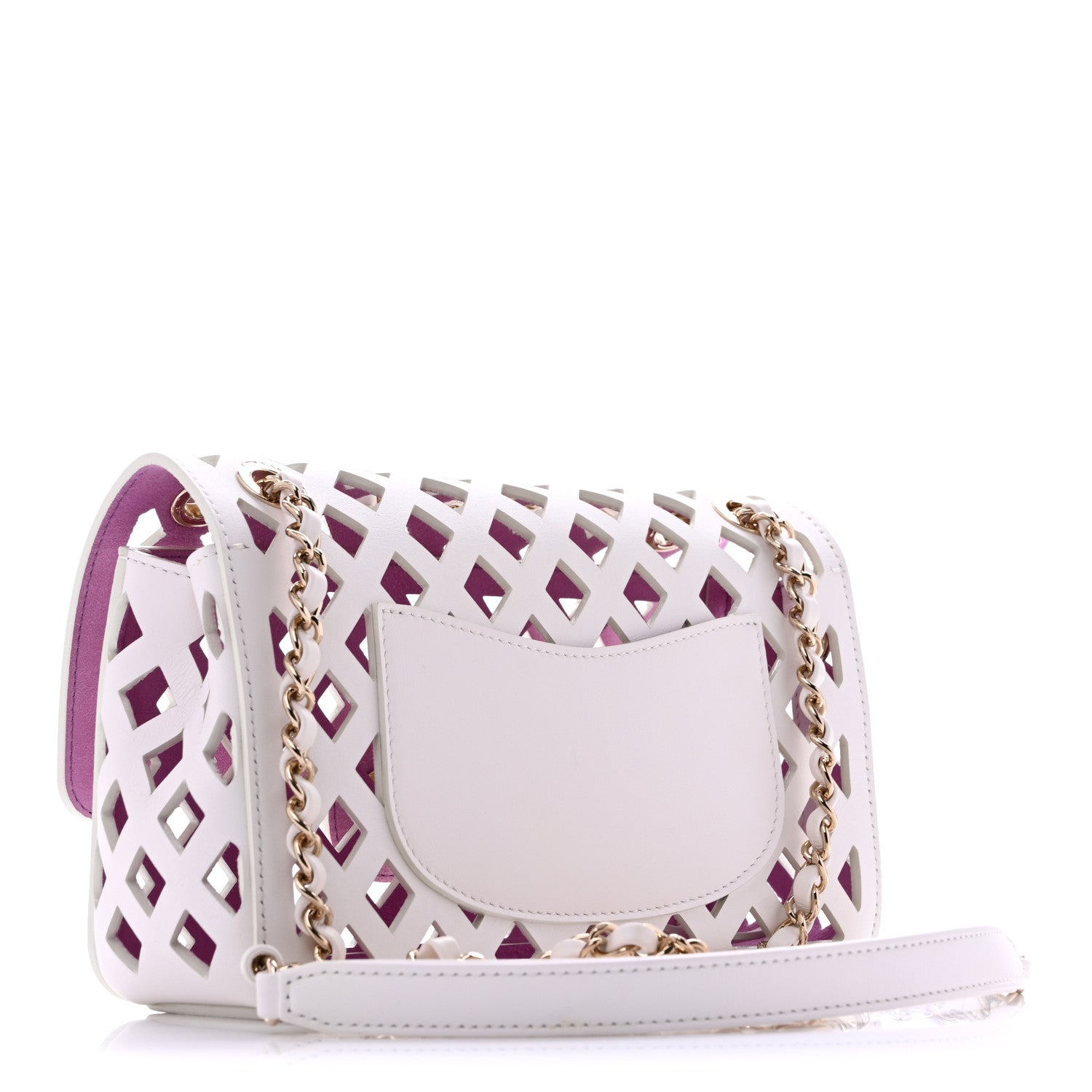 Lambskin Small Sea Through Flap White Multicolor — view 3