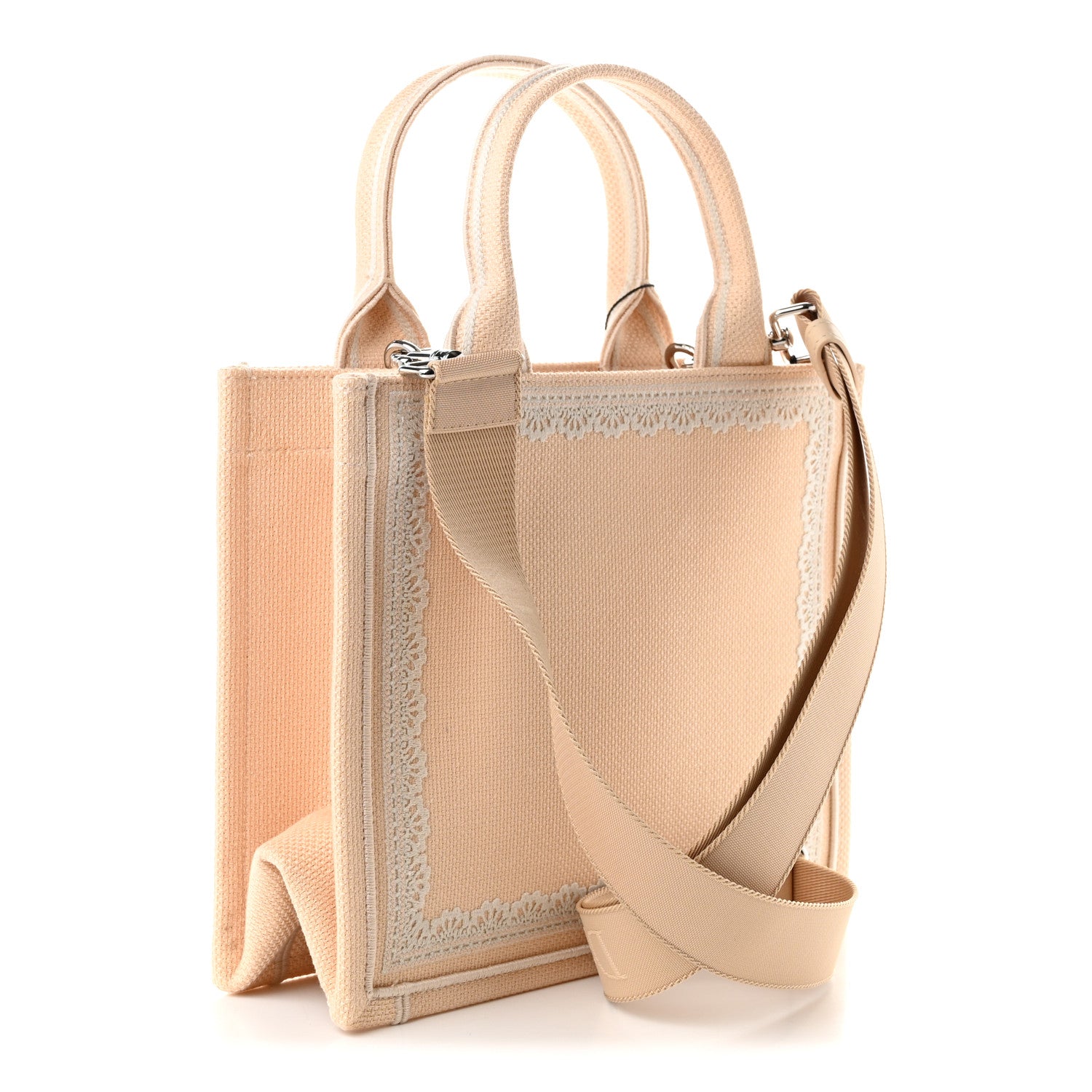 Oblique Embroidered Lace Dior Madame Bovary Small Book Tote With Strap Beige Red — view 3