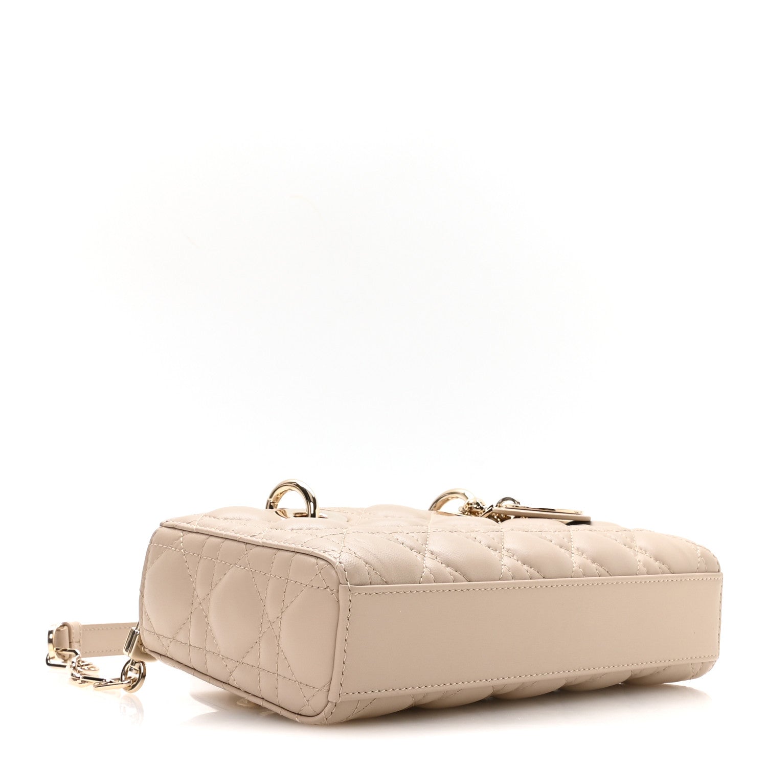 Lambskin Cannage Small Lady D-Joy Powder Beige — view 4