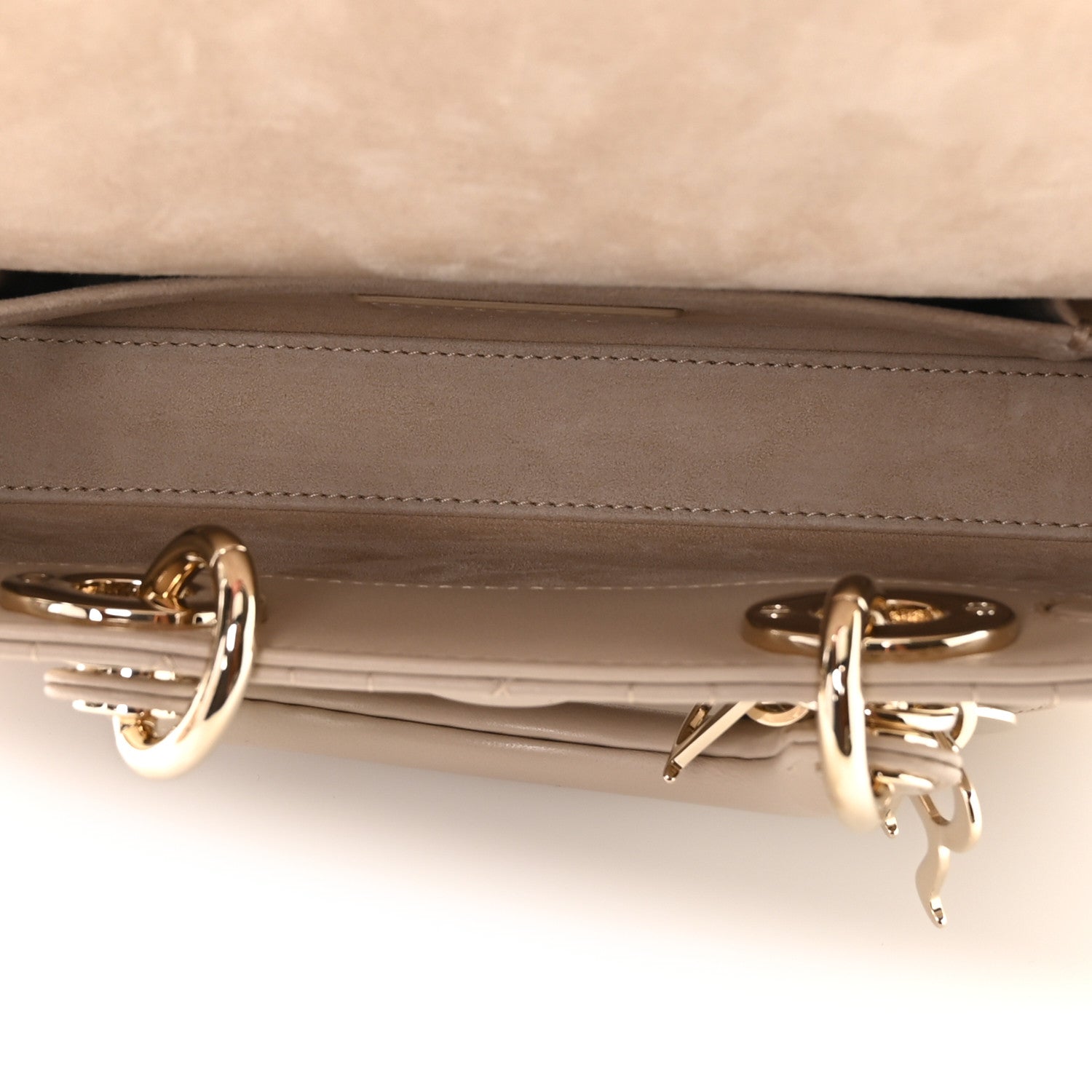 Lambskin Cannage Small Lady D-Joy Powder Beige — view 5