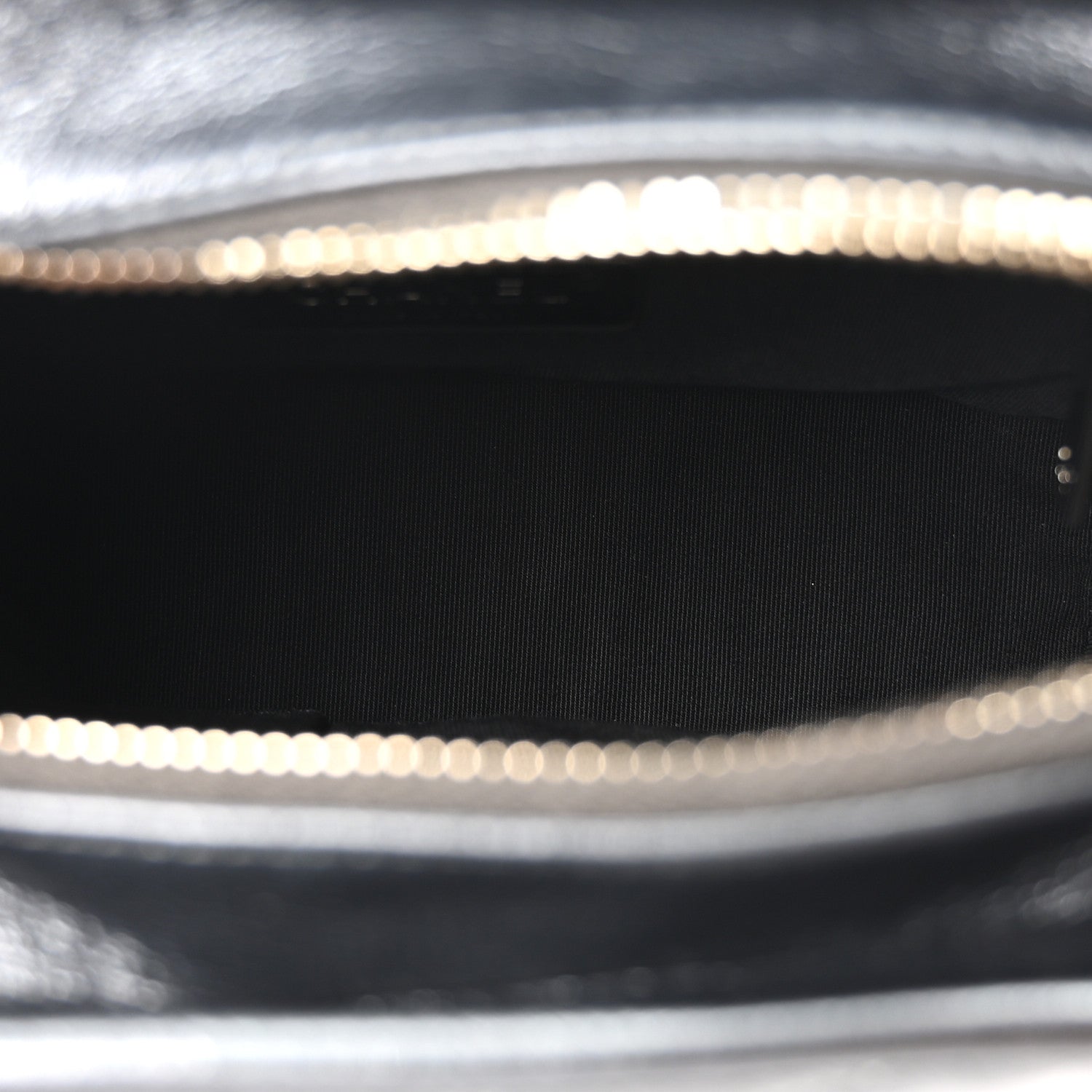 Metallic Aged Calfskin Chevron Quilted Small Gabrielle Hobo Dark Grey — view 5
