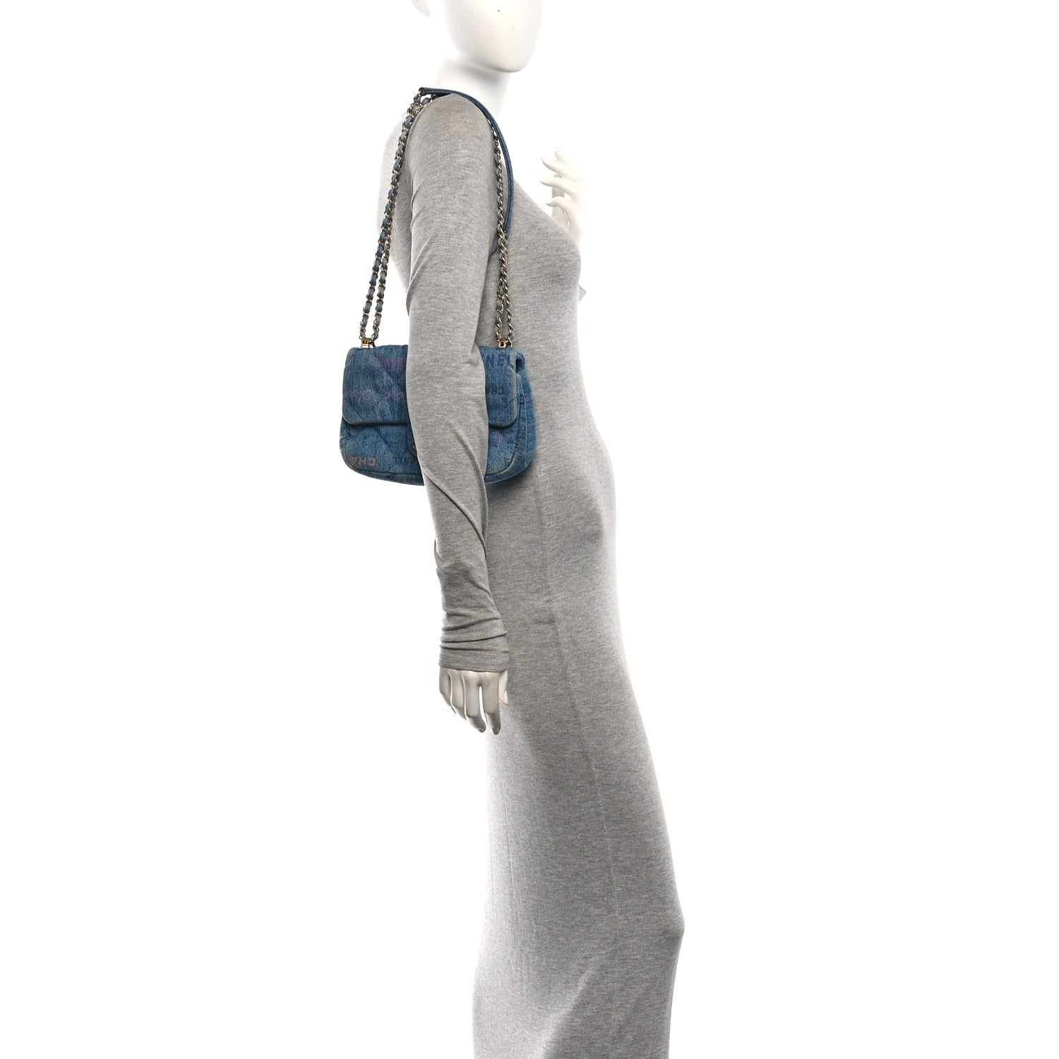 Denim Quilted Mini Denim Mood Rectangular Flap Blue Multicolor — view 2