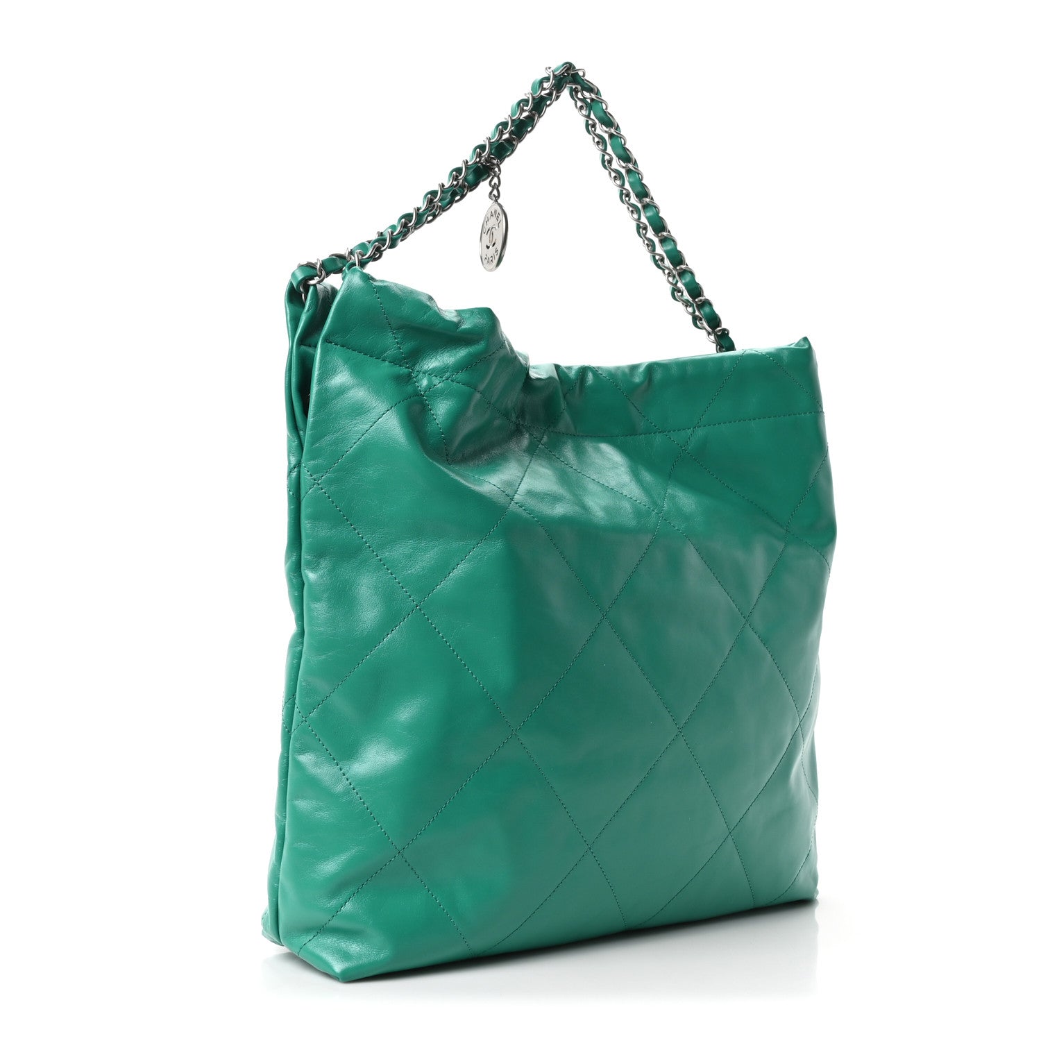 Shiny Calfskin Quilted Chanel 22 Green — view 4
