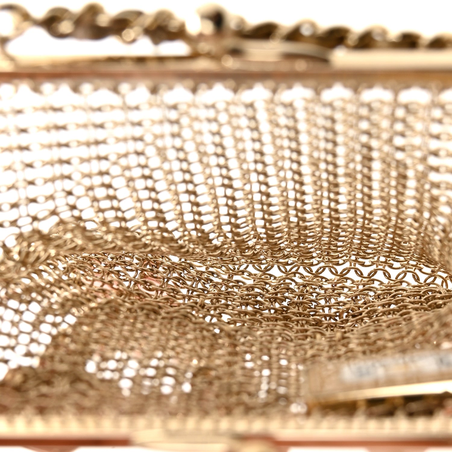 Metal Pearl Enamel Kiss Lock Chain Mail Charm Clutch Gold — view 5