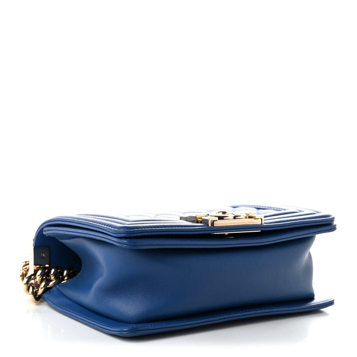 Lambskin Quilted Small Boy Flap Blue — view 4