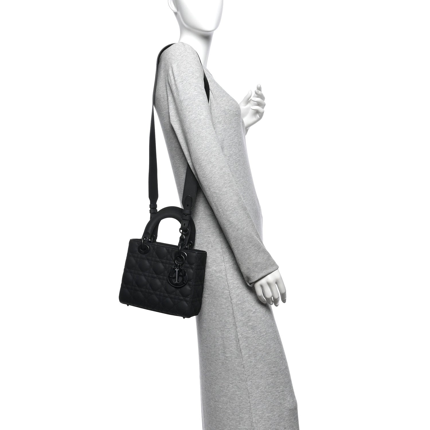 Ultra Matte Calfskin Cannage Small My ABCDior Lady Dior Black — view 2