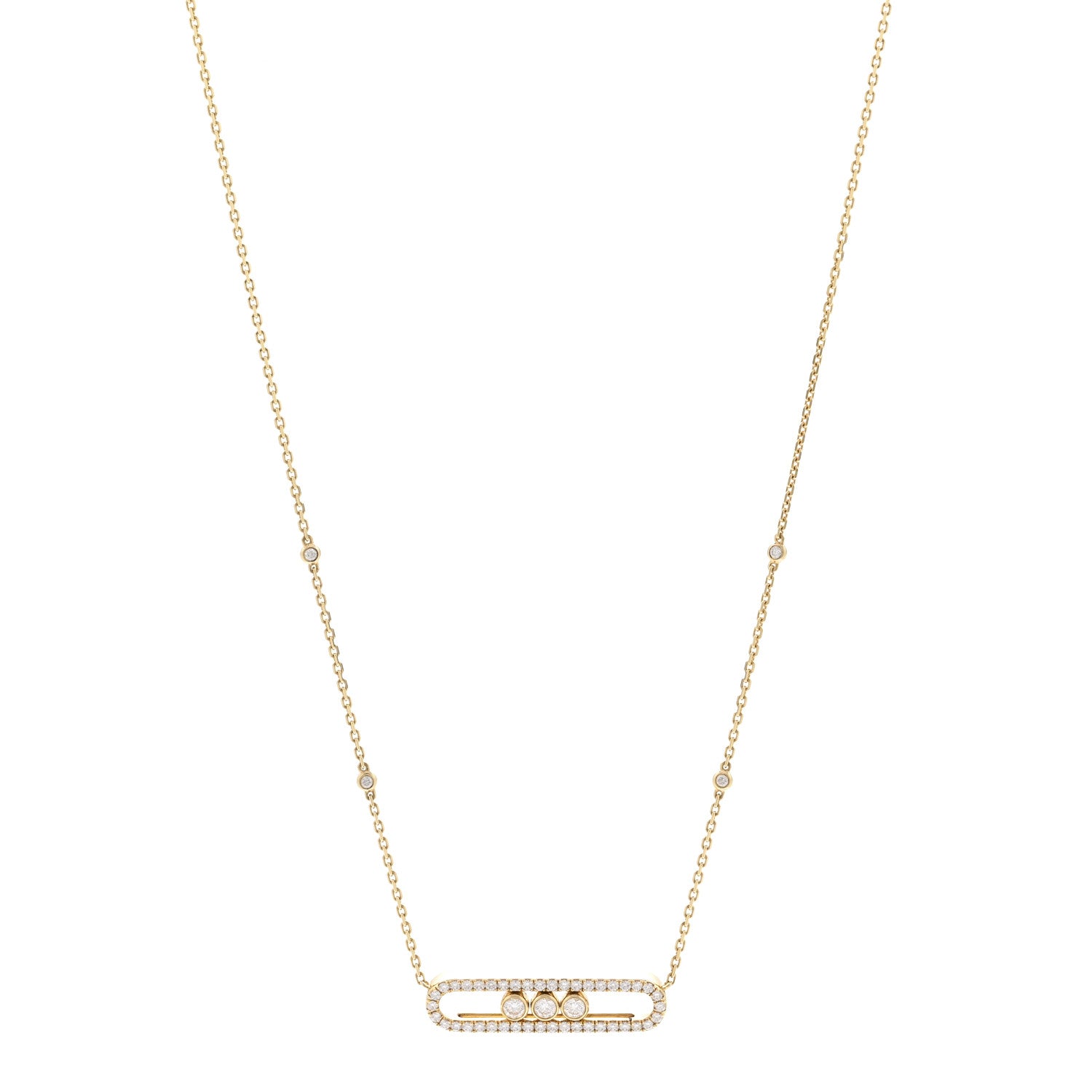 18K Yellow Gold Diamond Large Move Classic Pave Necklace