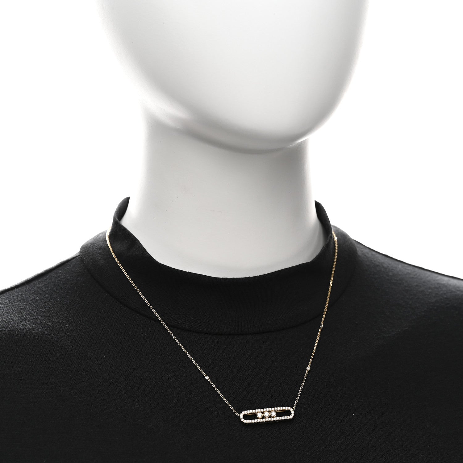 18K Yellow Gold Diamond Large Move Classic Pave Necklace — view 2