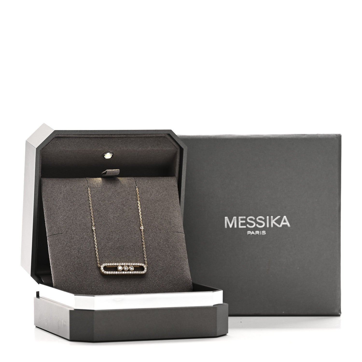 18K Yellow Gold Diamond Large Move Classic Pave Necklace — view 5