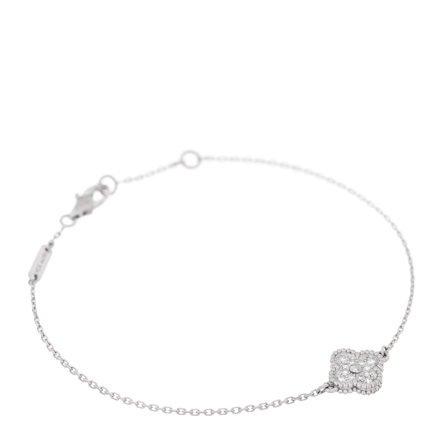 18K White Gold Diamond Sweet Alhambra Bracelet