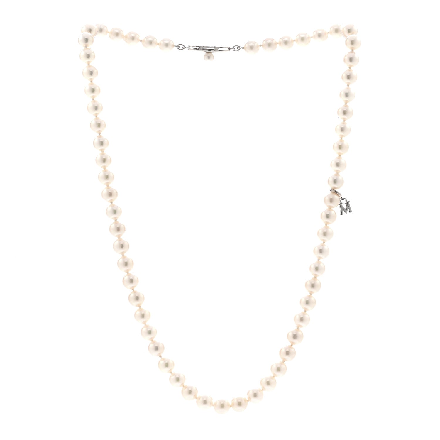 18K White Gold Akoya Cultured Pearl 6-6.5mm Strand Necklace 16" — view 3