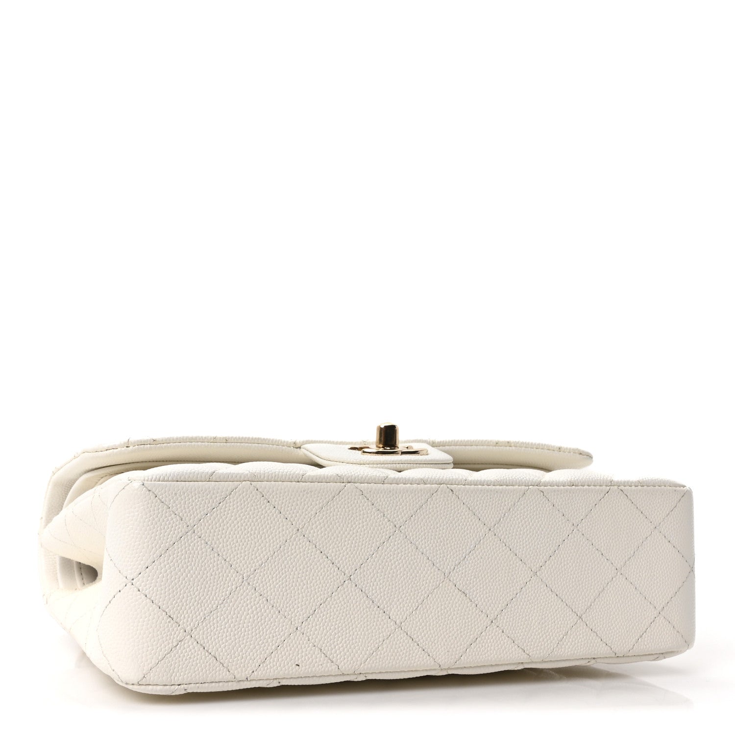 Caviar Quilted Small Double Flap White — view 4