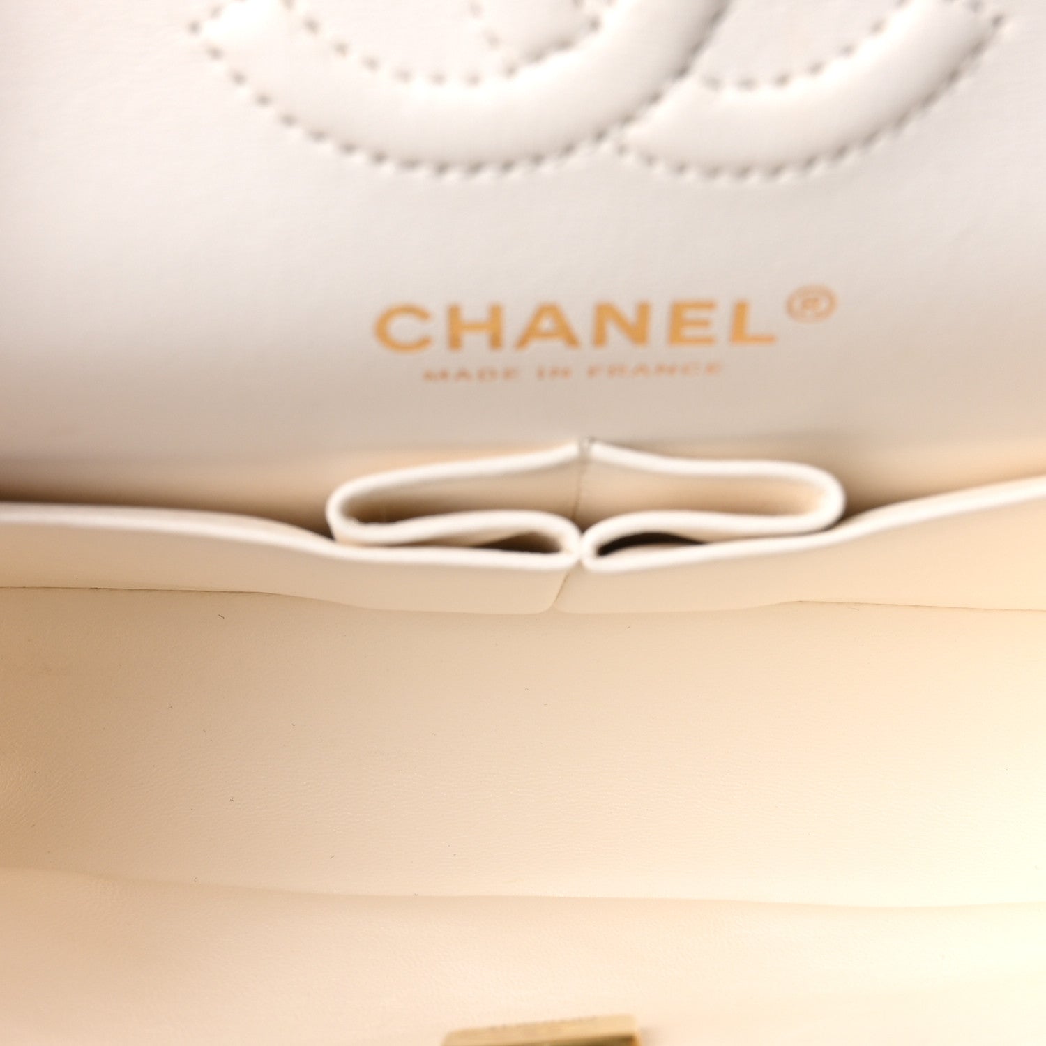 Caviar Quilted Small Double Flap White — view 5