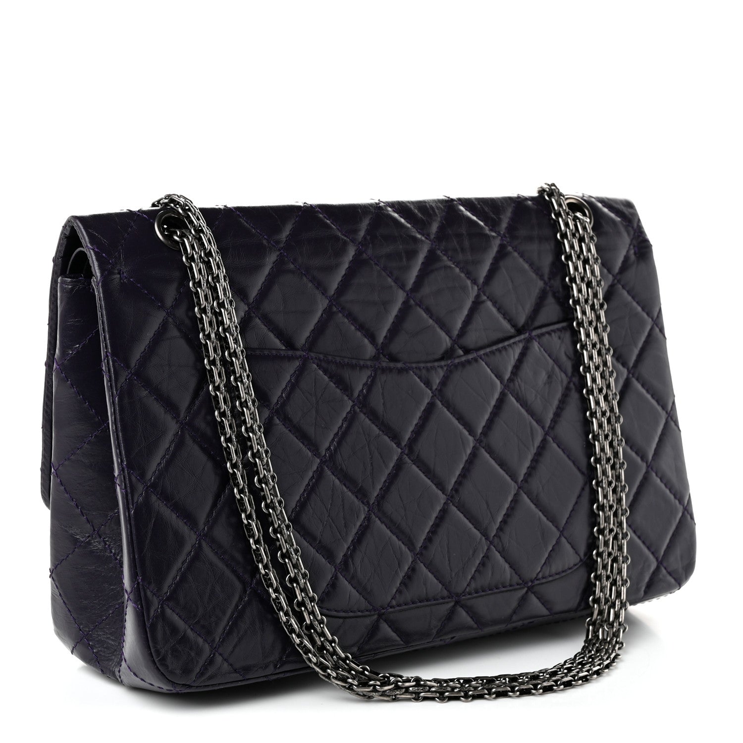 Aged Calfskin Quilted 2.55 Reissue 225 Flap Purple — view 3
