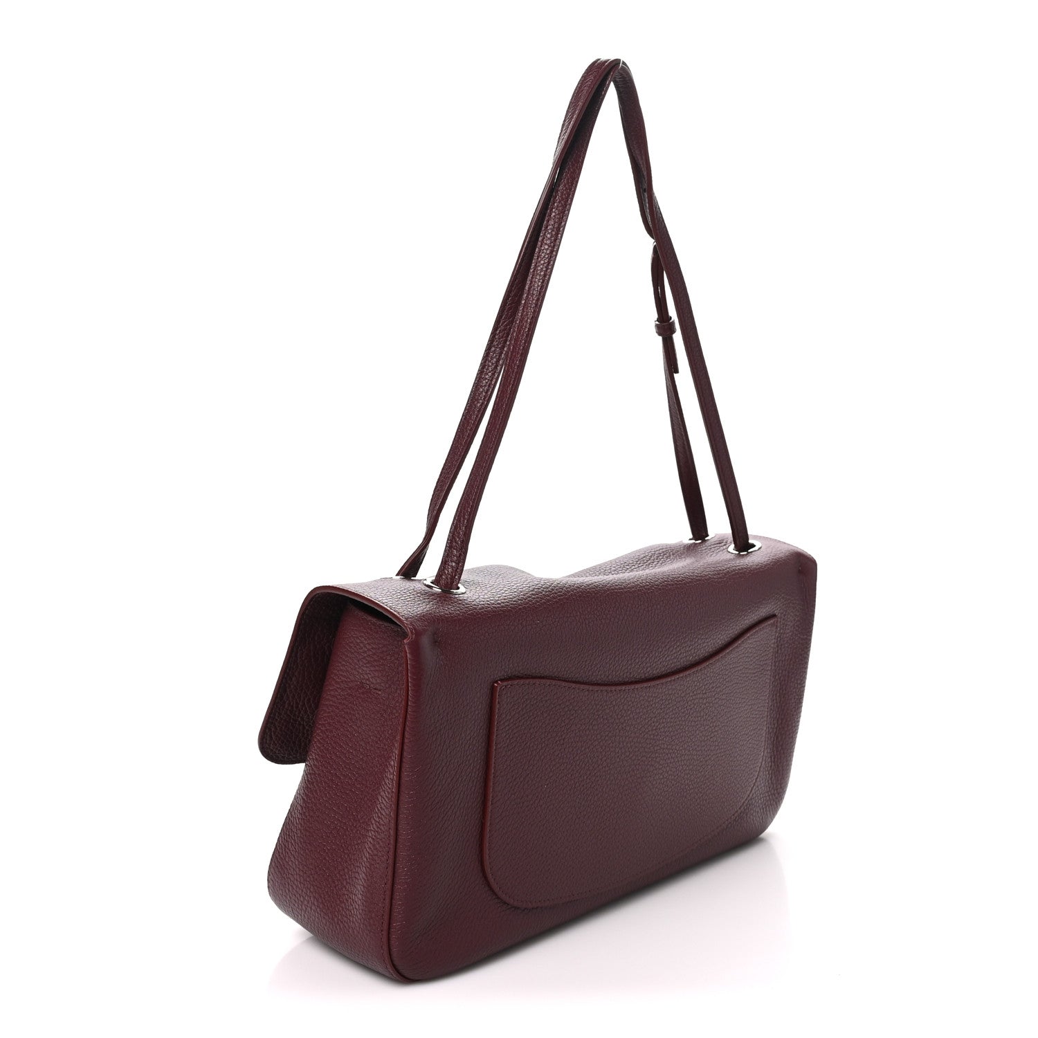 Grained Calfskin Small Souplissimo Maxi Flap Burgundy — view 3