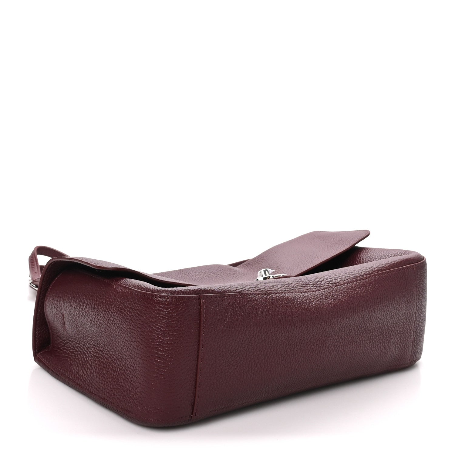 Grained Calfskin Small Souplissimo Maxi Flap Burgundy — view 4