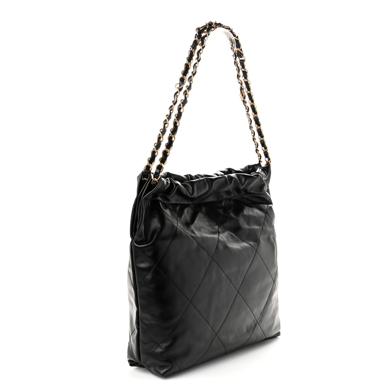 Shiny Calfskin Quilted Small Chanel 22 Black — view 4