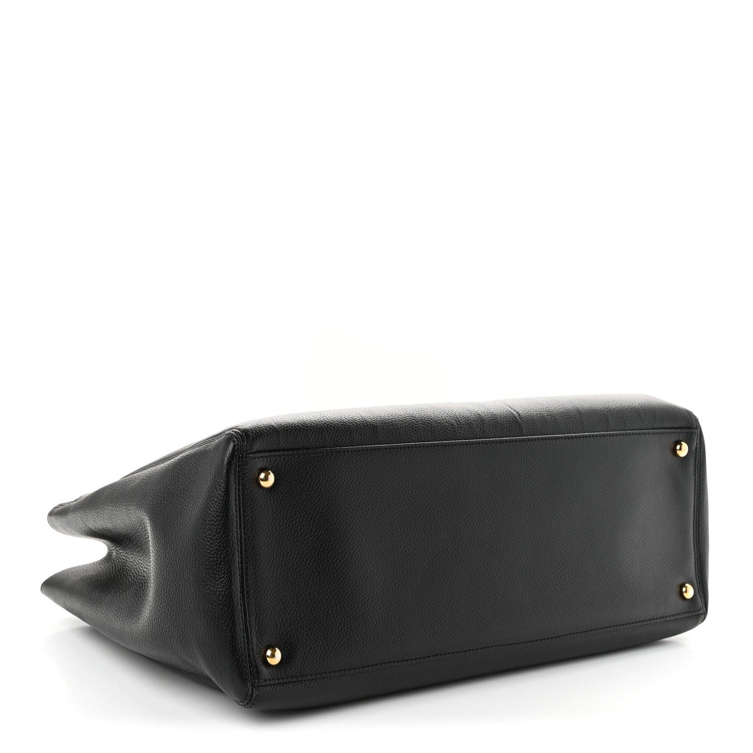 Calfskin Cerf Executive Shopper Tote Black — view 4