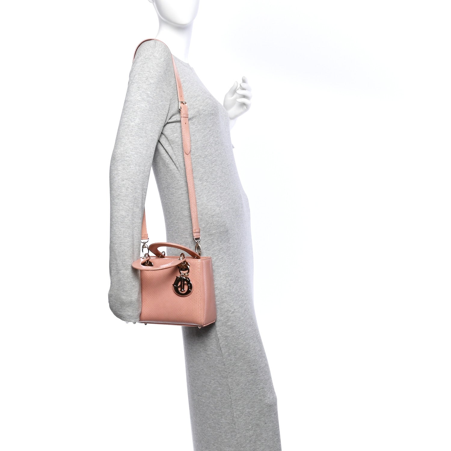 Snakeskin Small Lady Dior Pink — view 2