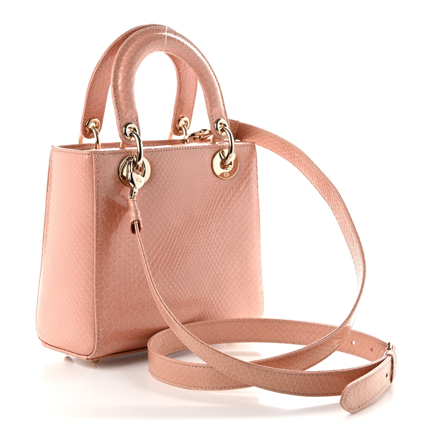 Snakeskin Small Lady Dior Pink — view 3