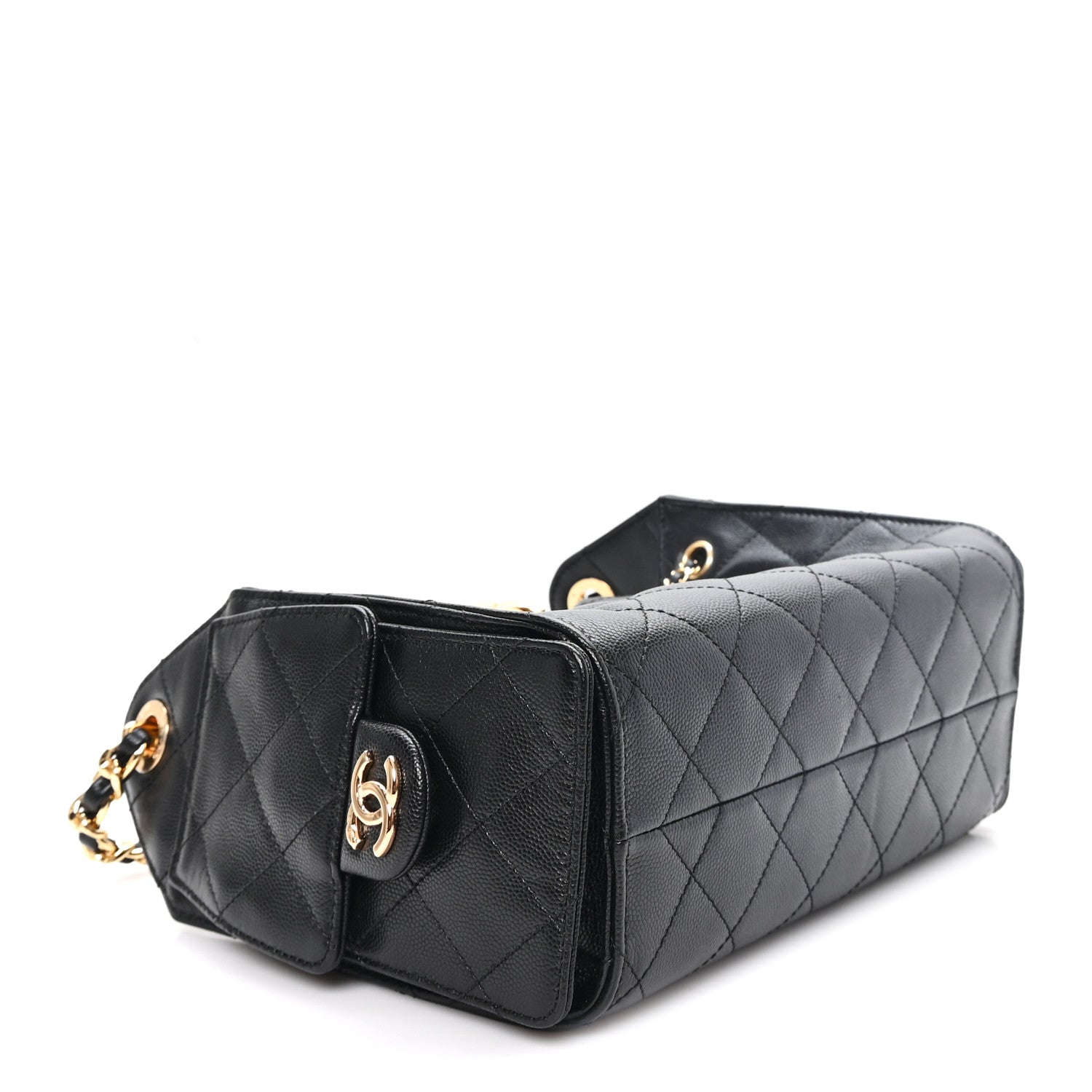 Caviar Quilted Mini Chanel 25 Handbag Black — view 4